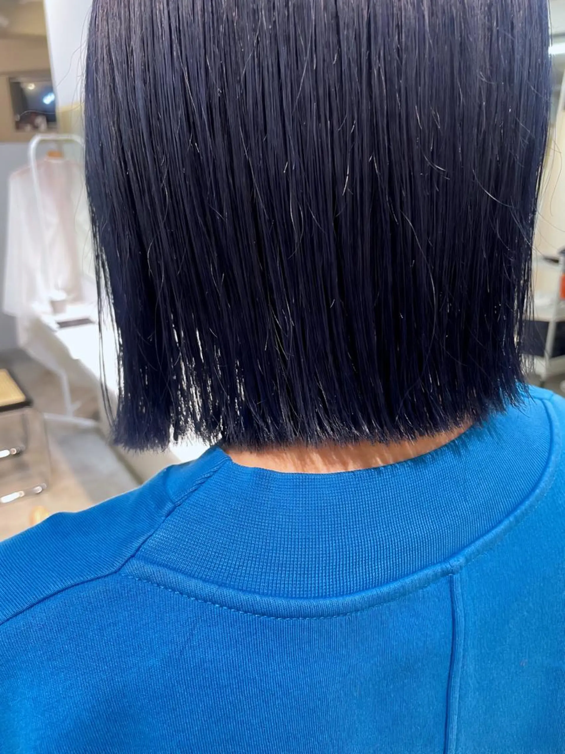 ミディアム カラー ブリーチ ブルーカラー ネイビーカラー ボブ fit/ madokaのヘアスタイル