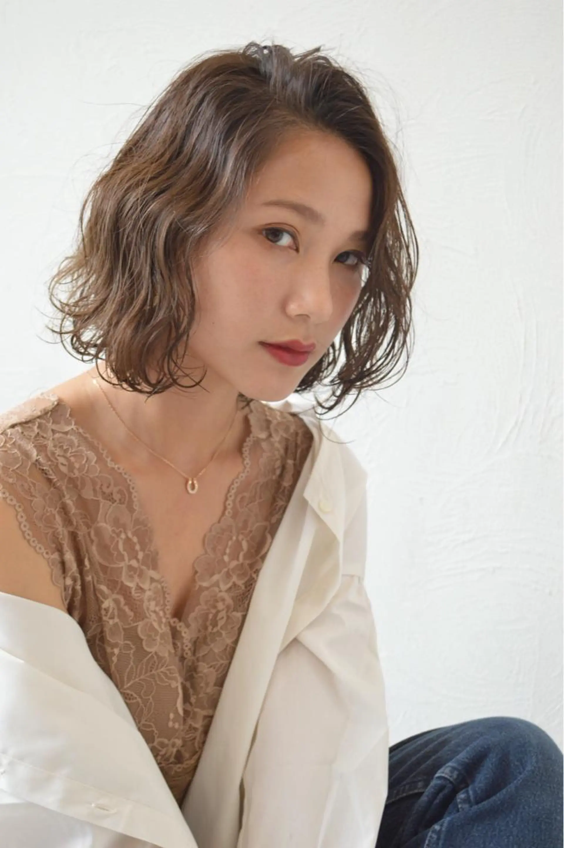 ミディアム 切りっぱなしボブ ボブ 【今だけブリーチ 限定価格💕】すみのヘアスタイル