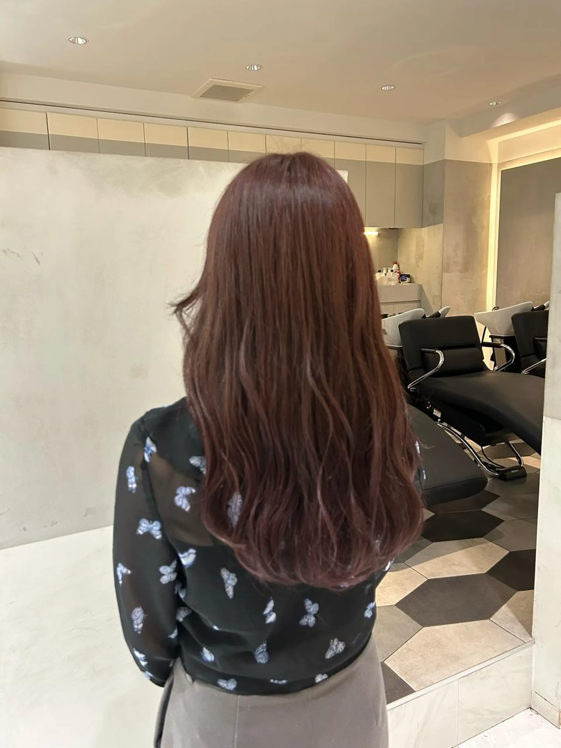 ロング カラー ラベンダーカラー ラベンダーピンク ピンクカラー ヘアカラー トリートメント ヘアセット ナチュラル/韓国💎 haruka 💎のヘアスタイル