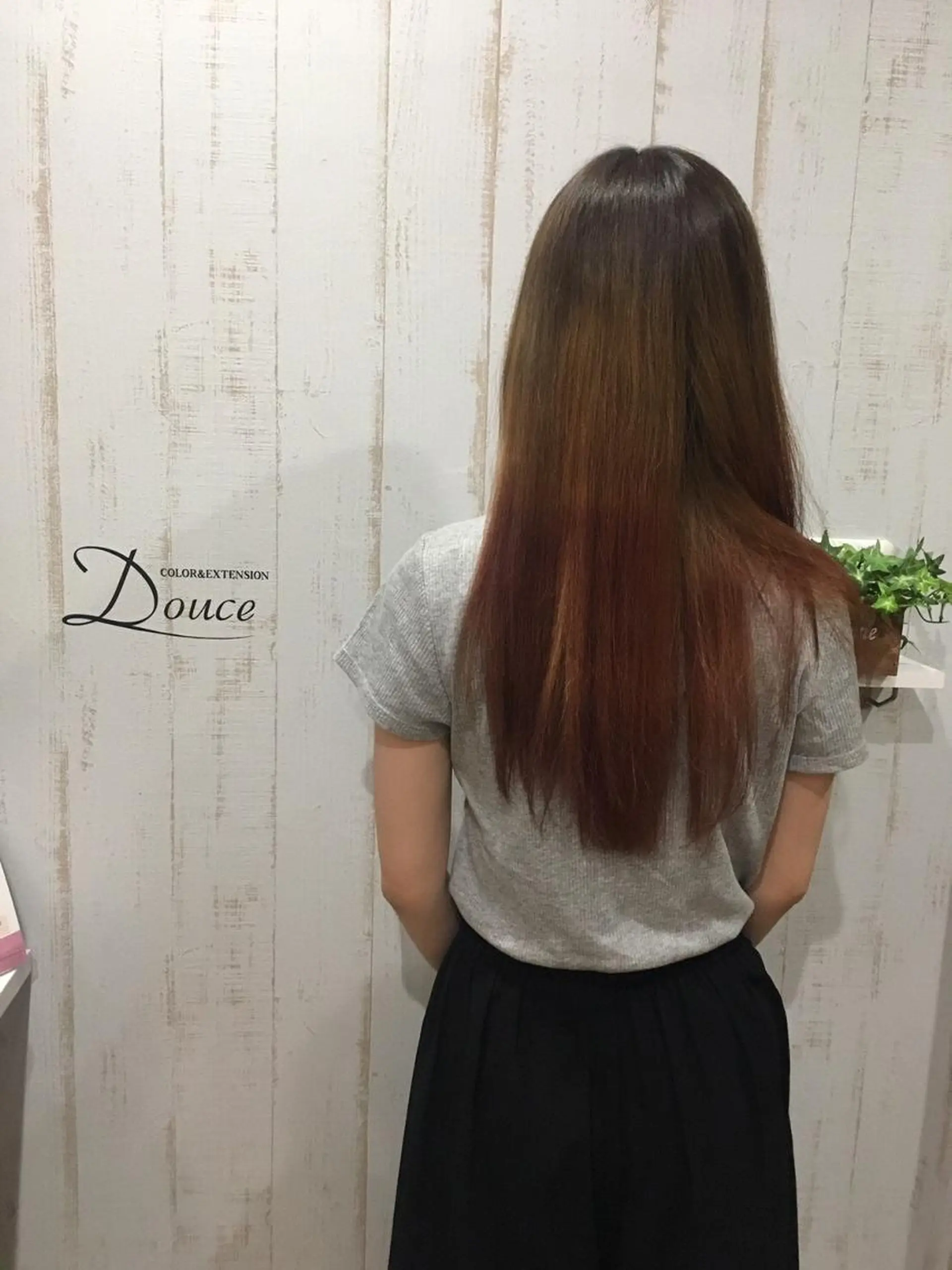 ロング カラー チビ編み込みエクステ シールEXどぅ〜すのヘアスタイル