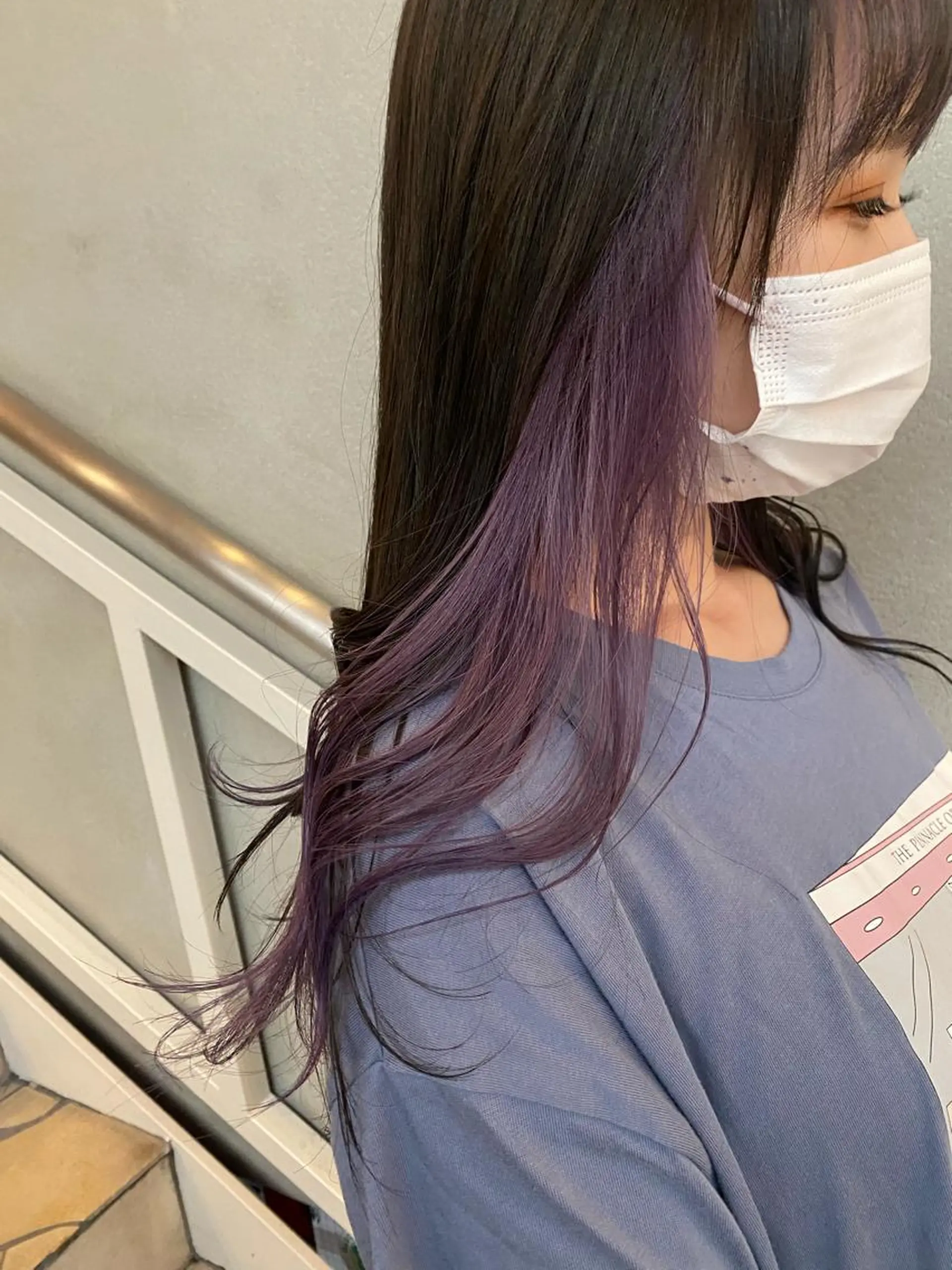 ロング カラー インナーカラー 艶カラー　宮﨑 蒼のヘアスタイル