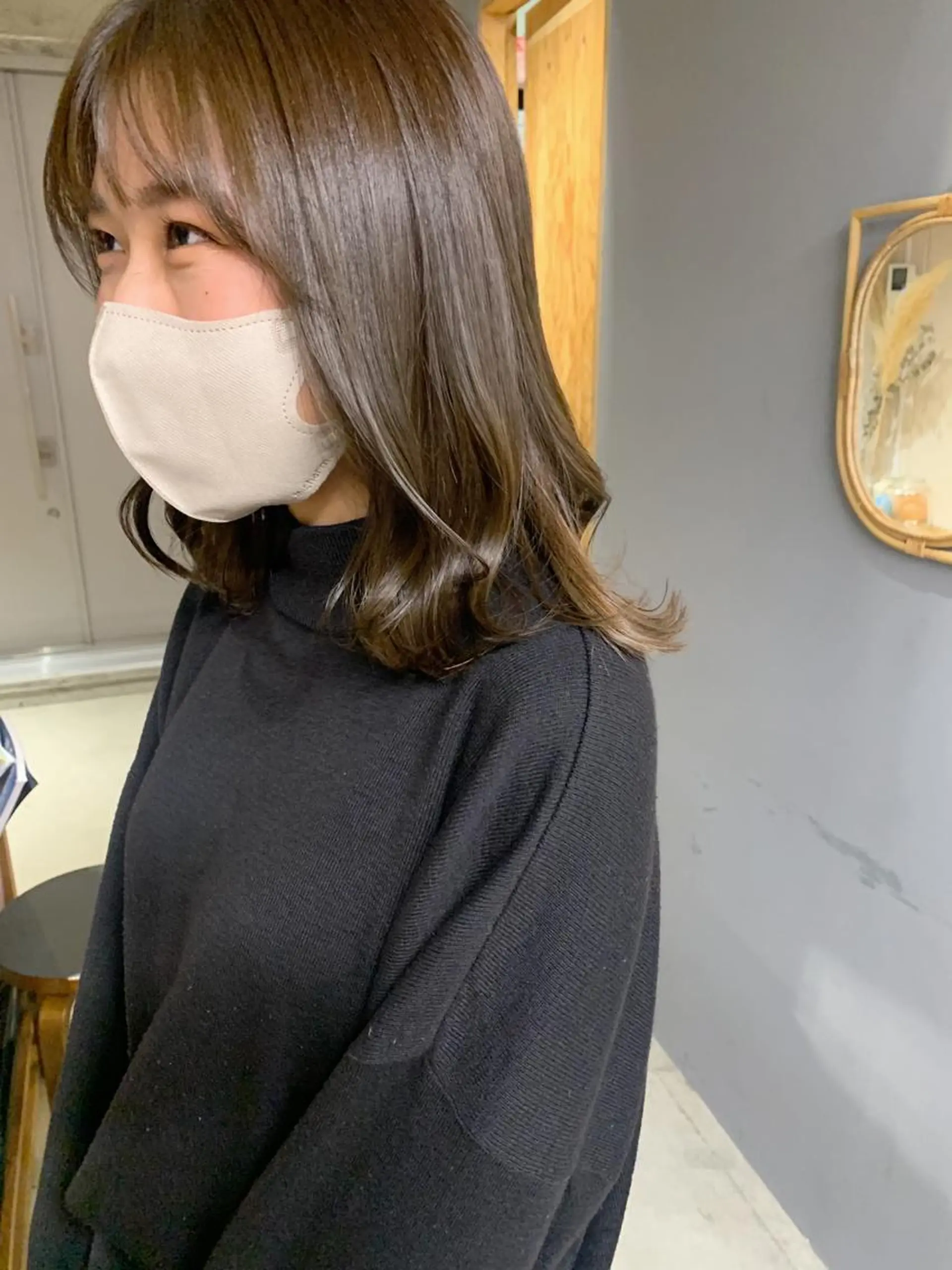 セミロング カラー グレージュ 名駅🦢大人艶カラー 🪽カミヤアカネのヘアスタイル