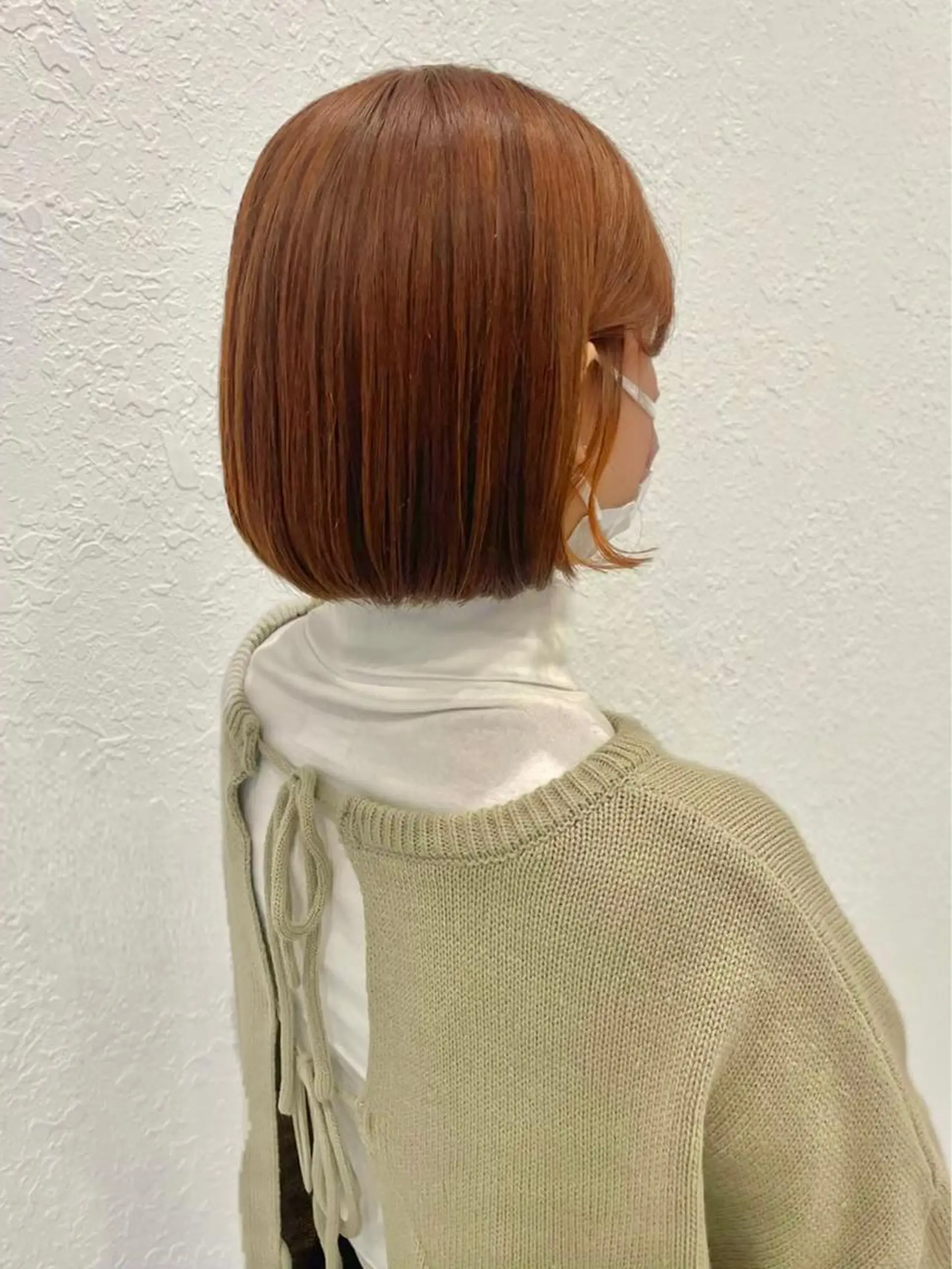 ショート カラー ヘアアレンジ ベージュカラー オレンジ オレンジベージュ ボブ Sana/ 耳ツボ/インナーのヘアスタイル