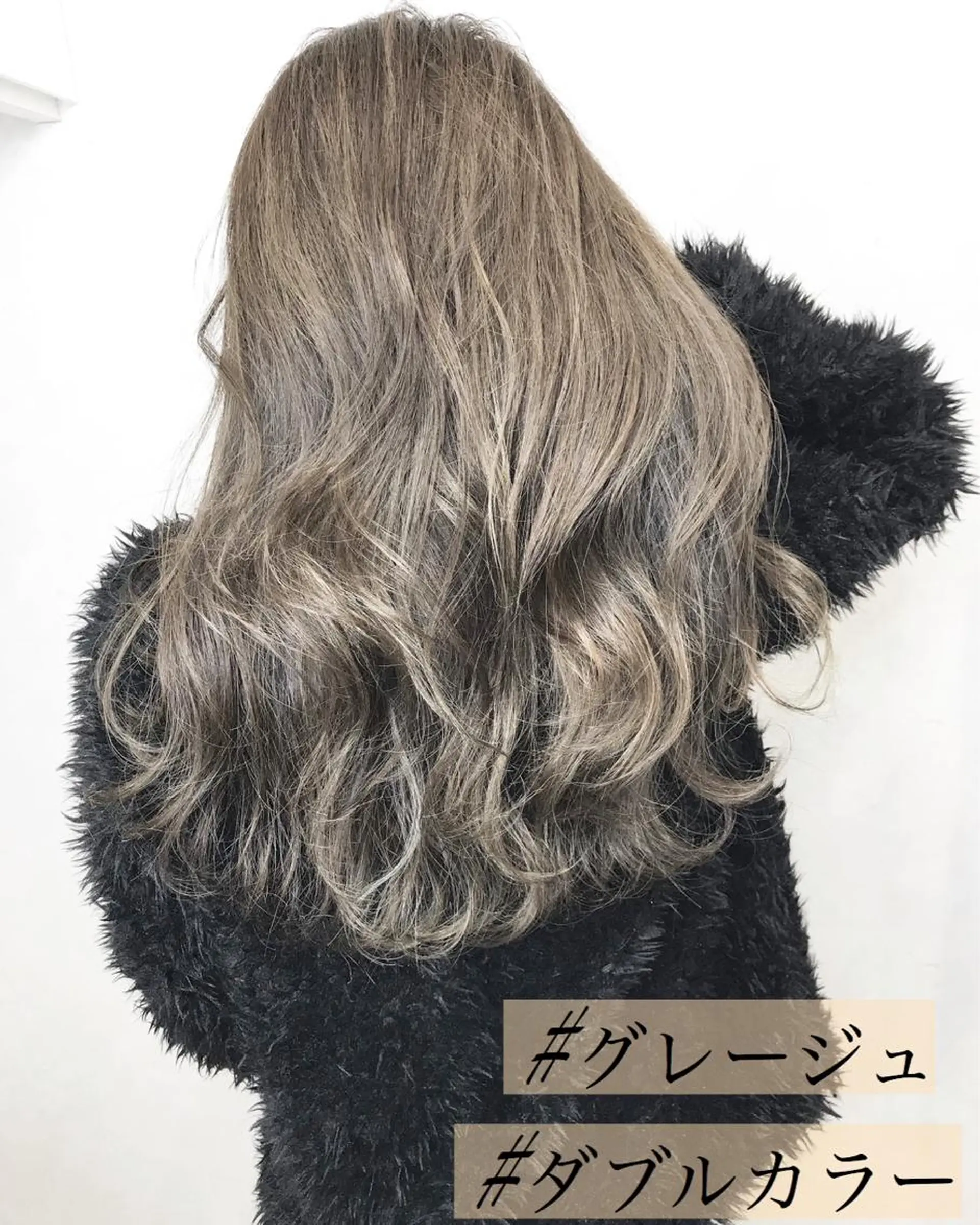 ロング カラー ヘアアレンジ ダブルカラー グレージュ TATSUYA アートディレクターのヘアスタイル