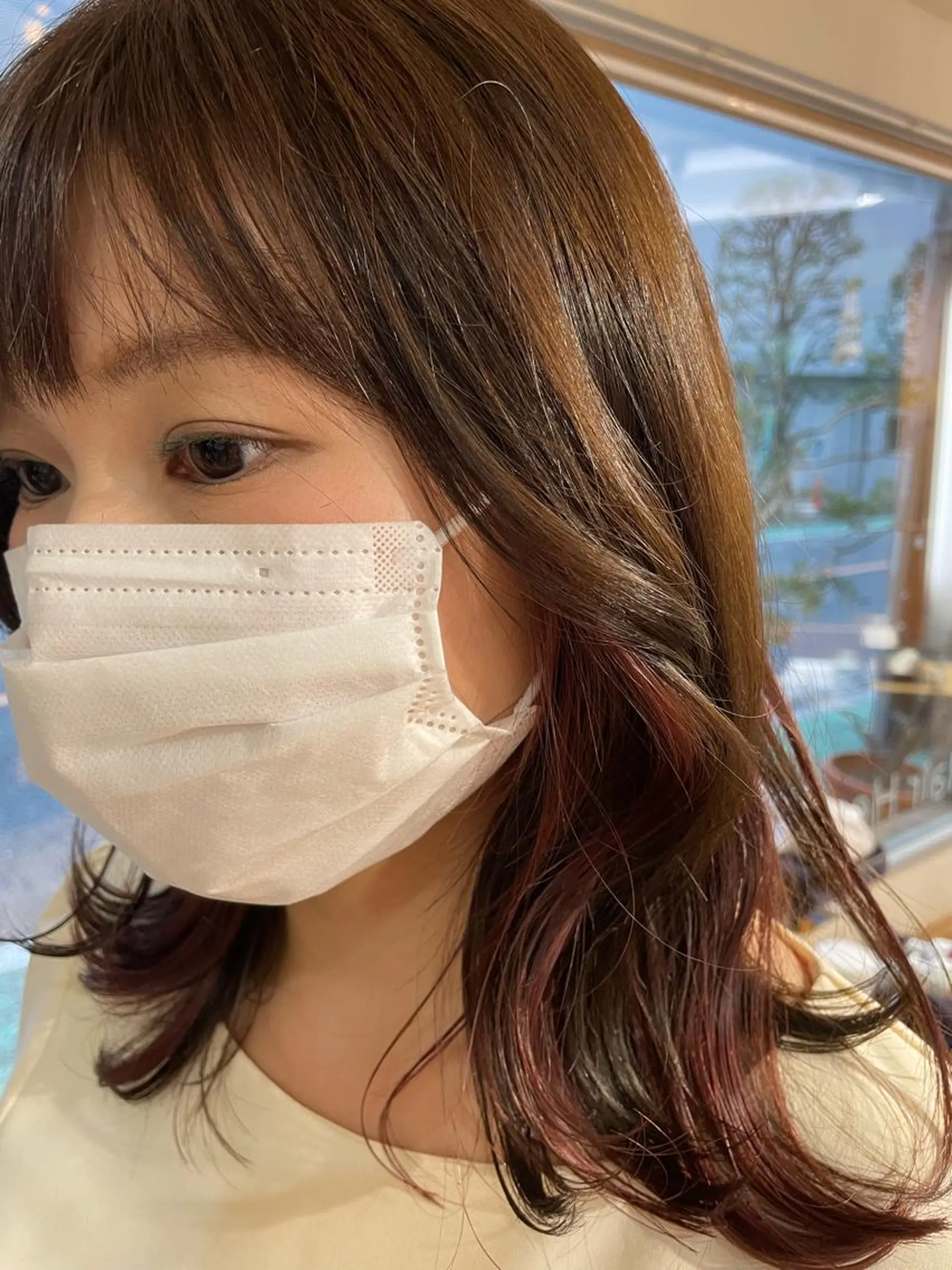 ミディアム カラー パーマ ☀️海外レイヤー 🇺🇸/ヒナコのヘアスタイル