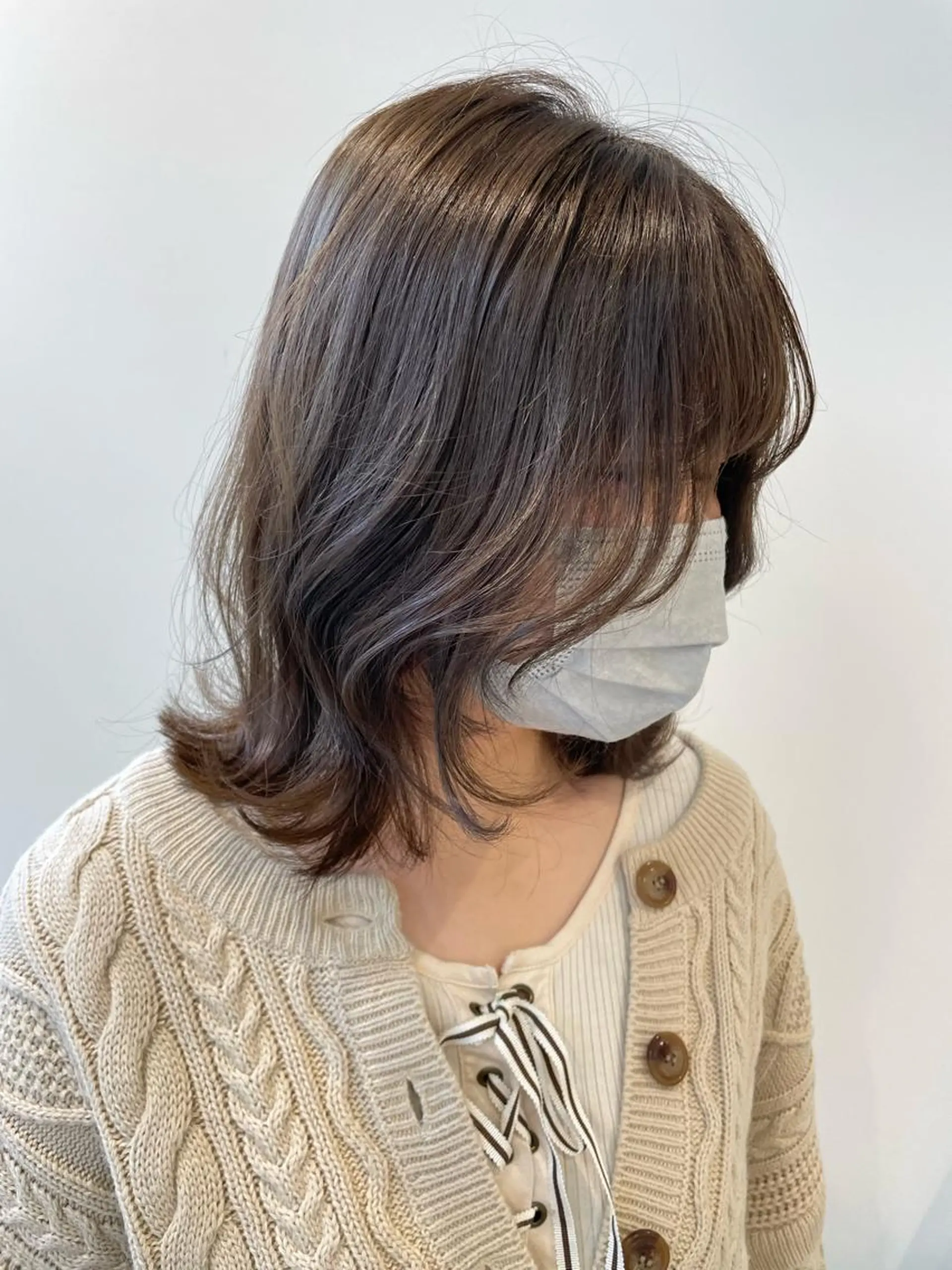 ミディアム カラー 韓国レイヤーカット/ ダブルカラーのヘアスタイル