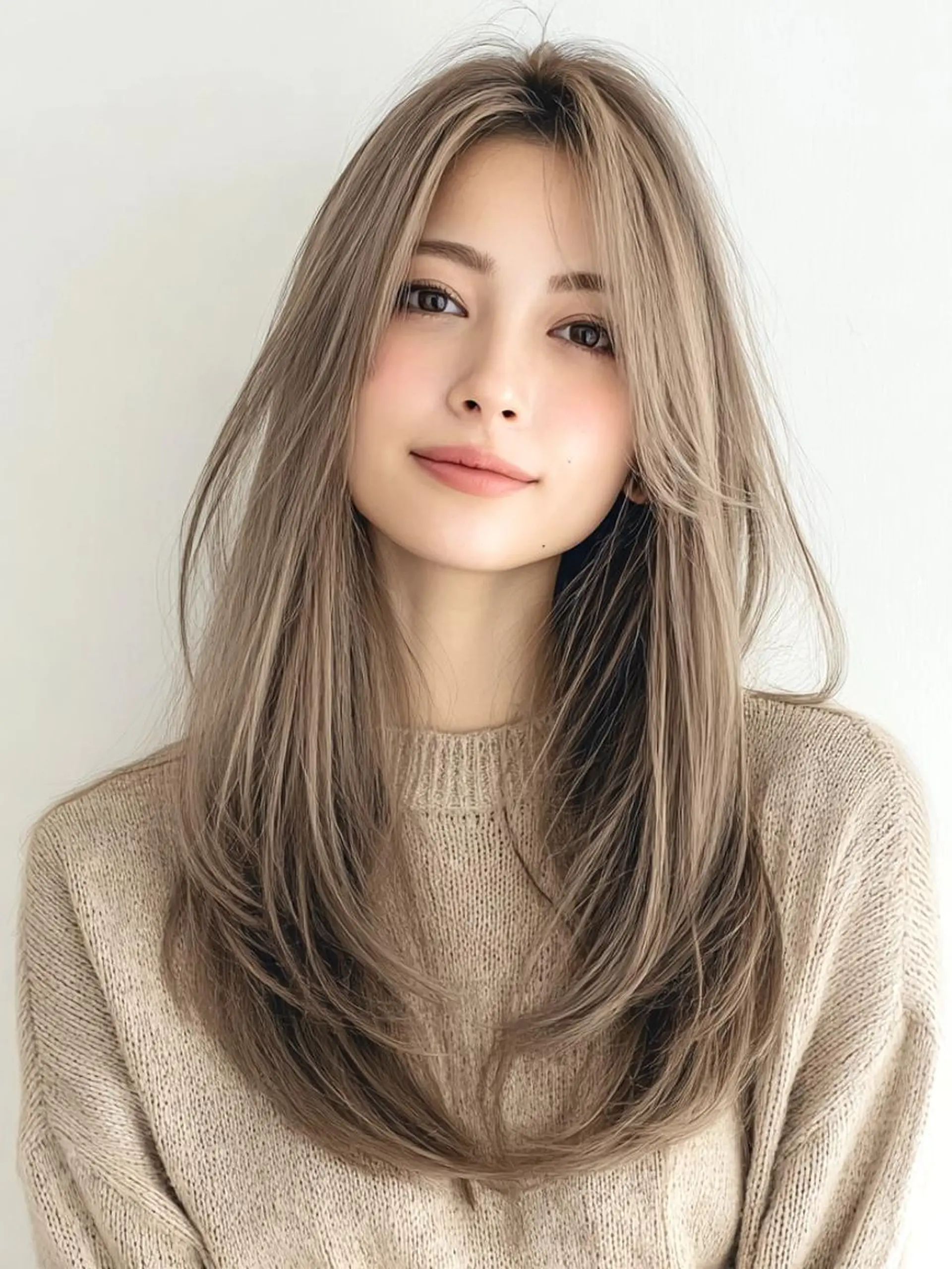 セミロング ヘアカラー ❄️透明感カラー❄️ メンズ✂️TOWAのヘアスタイル