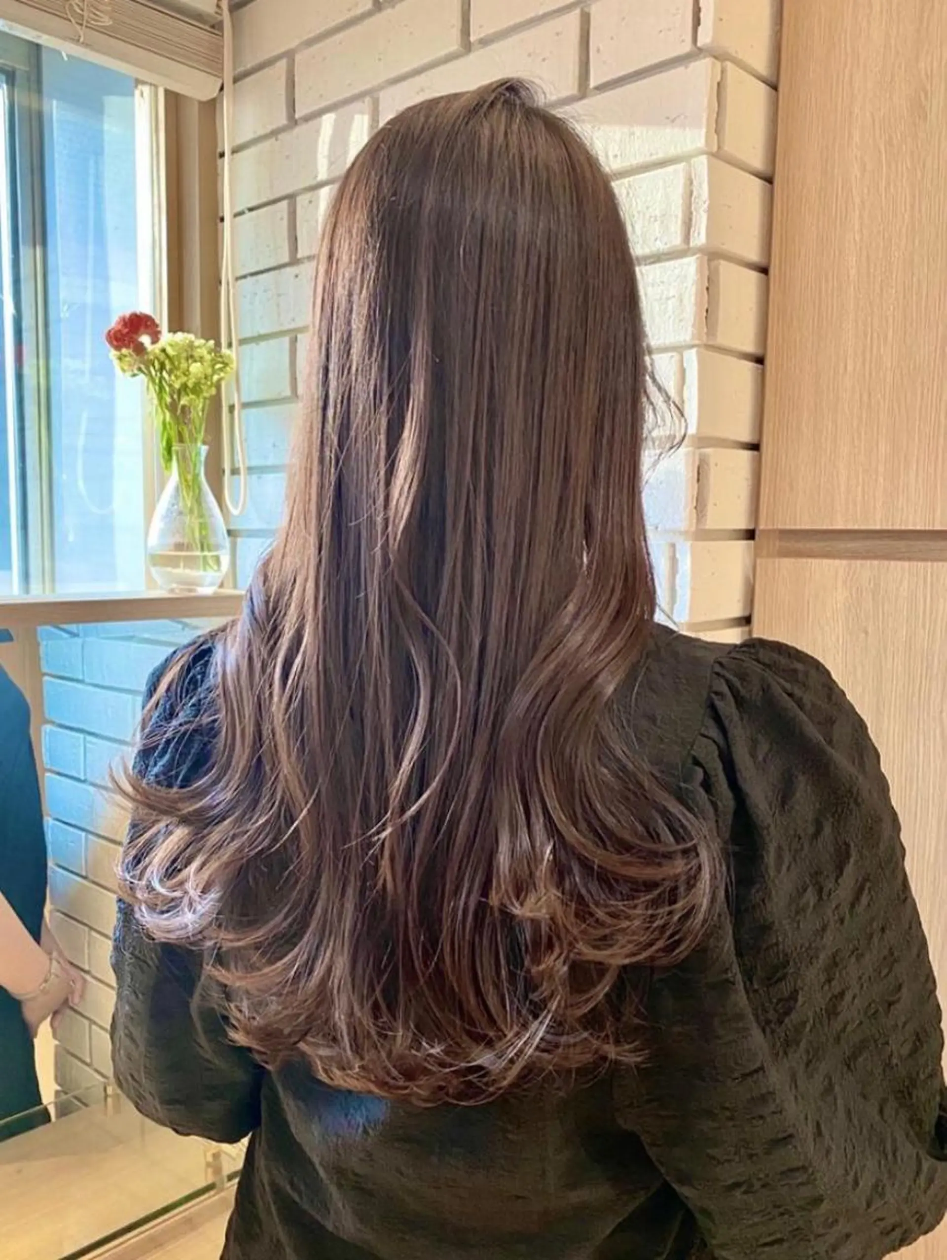 ロング カラー ベージュカラー ハイライトカラー ハイライト 【韓国艶カラー🎀】 添田 菜摘のヘアスタイル