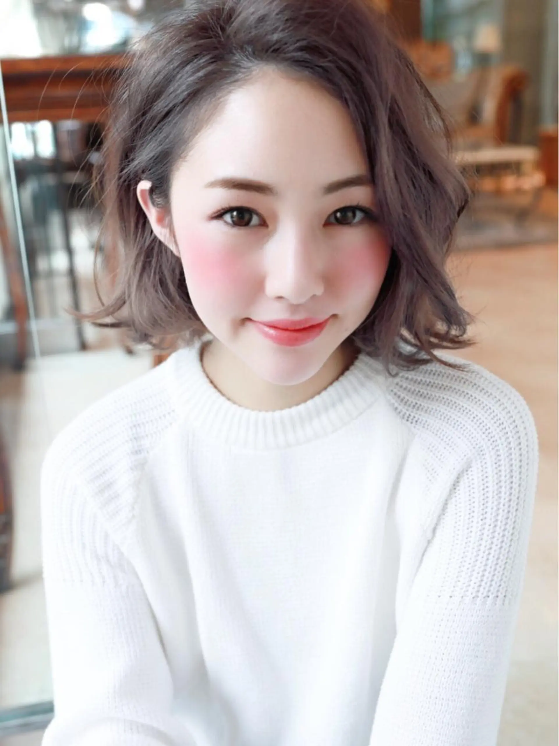 ミディアム カラー パーマ 透明感カラー トリートメント 近藤 和輝のヘアスタイル