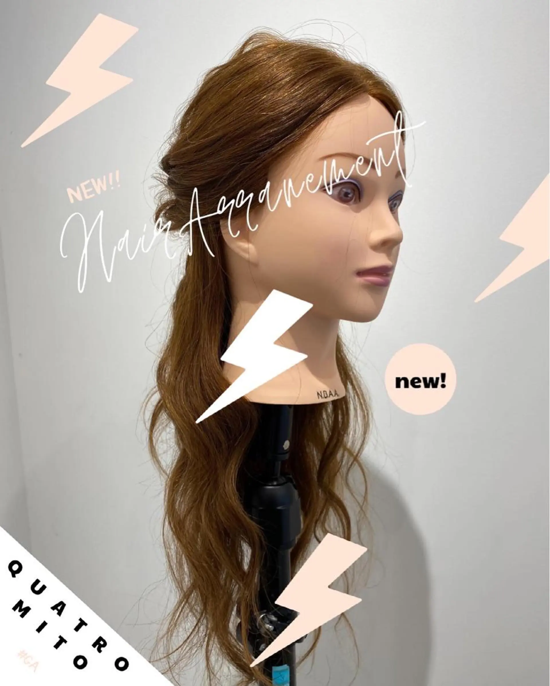 ヘアアレンジ ハーフアップ 結婚式・ブライダル 三つ編み 長津 健一郎のヘアスタイル