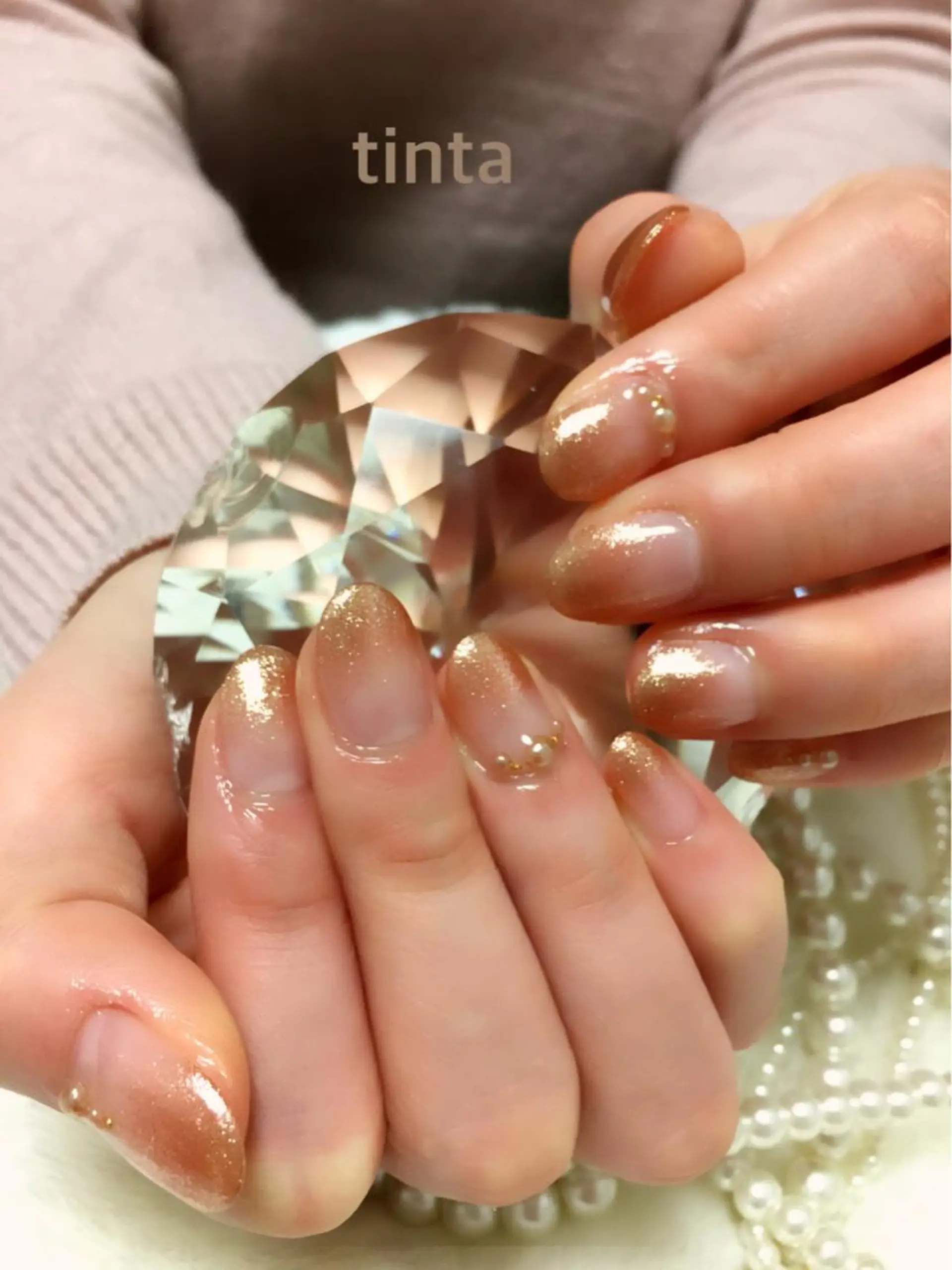 ネイル グラデーション ラメ(グリッター) ラメグラデーション ネイルサロン ティンタ所属・馬場 典子のネイルデザイン