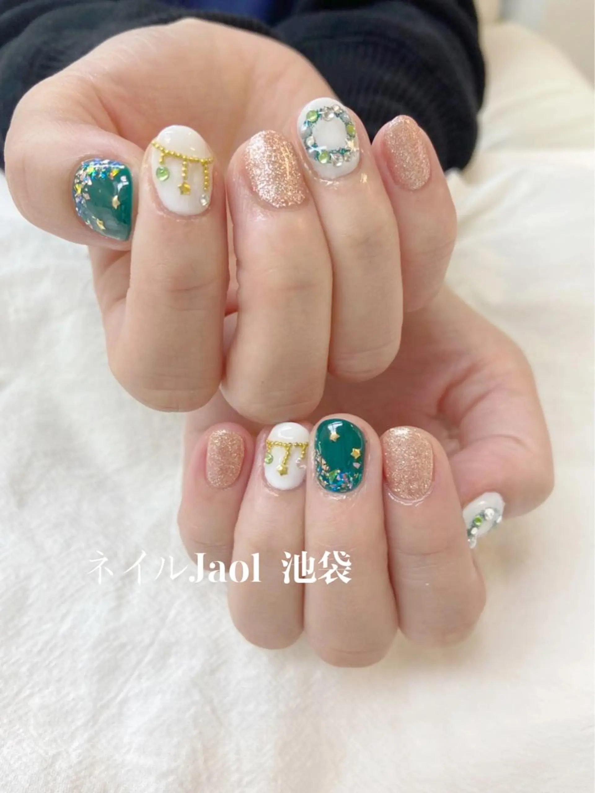 ショート クリスマス ネイルJaol 池袋のネイルデザイン