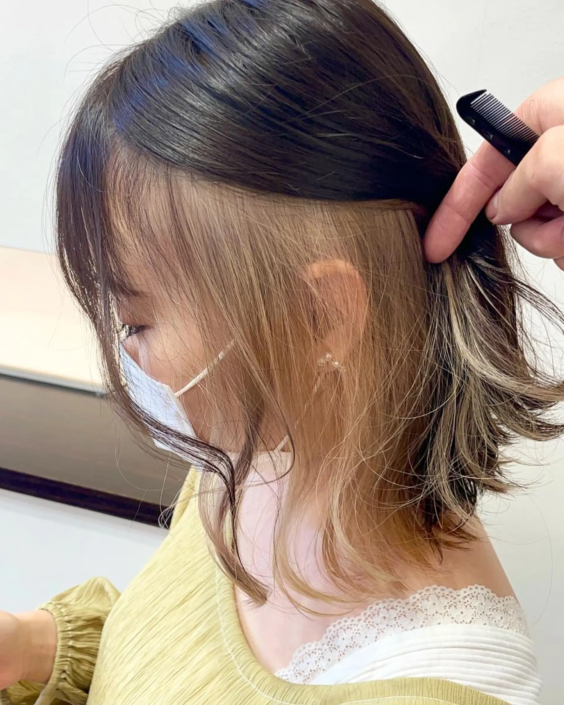 ミディアム カット ヘアカラー トリートメント ダメージレスブリーチ HIROSHIのヘアスタイル