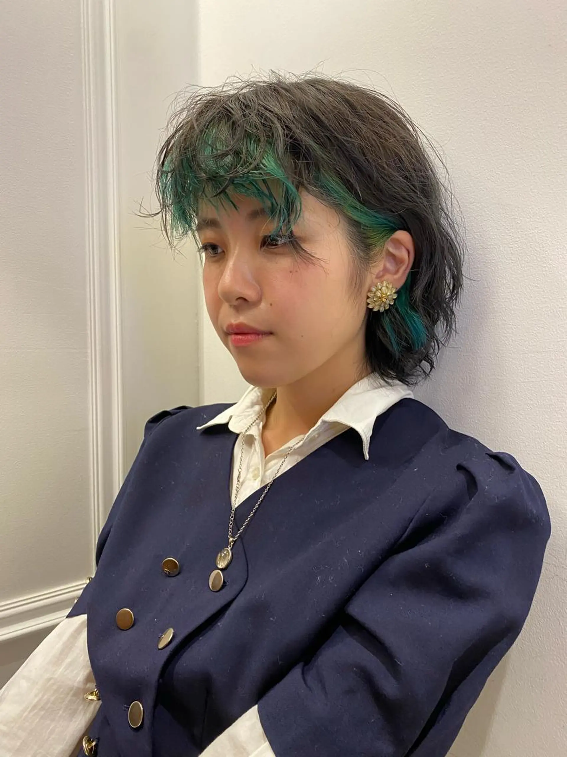 ミディアム カラー パーマ 似合わせカット /パーマ岡本淳平のヘアスタイル