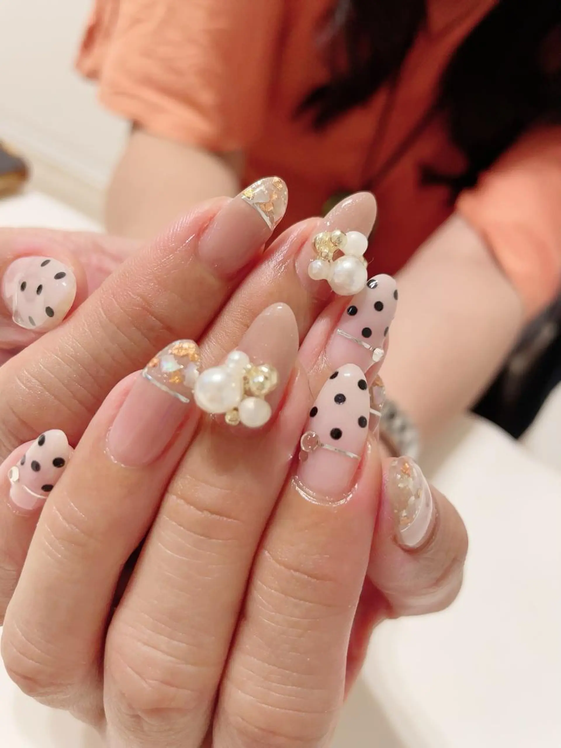 ネイル ドット フレンチネイル ハンドネイル * haruのネイルデザイン