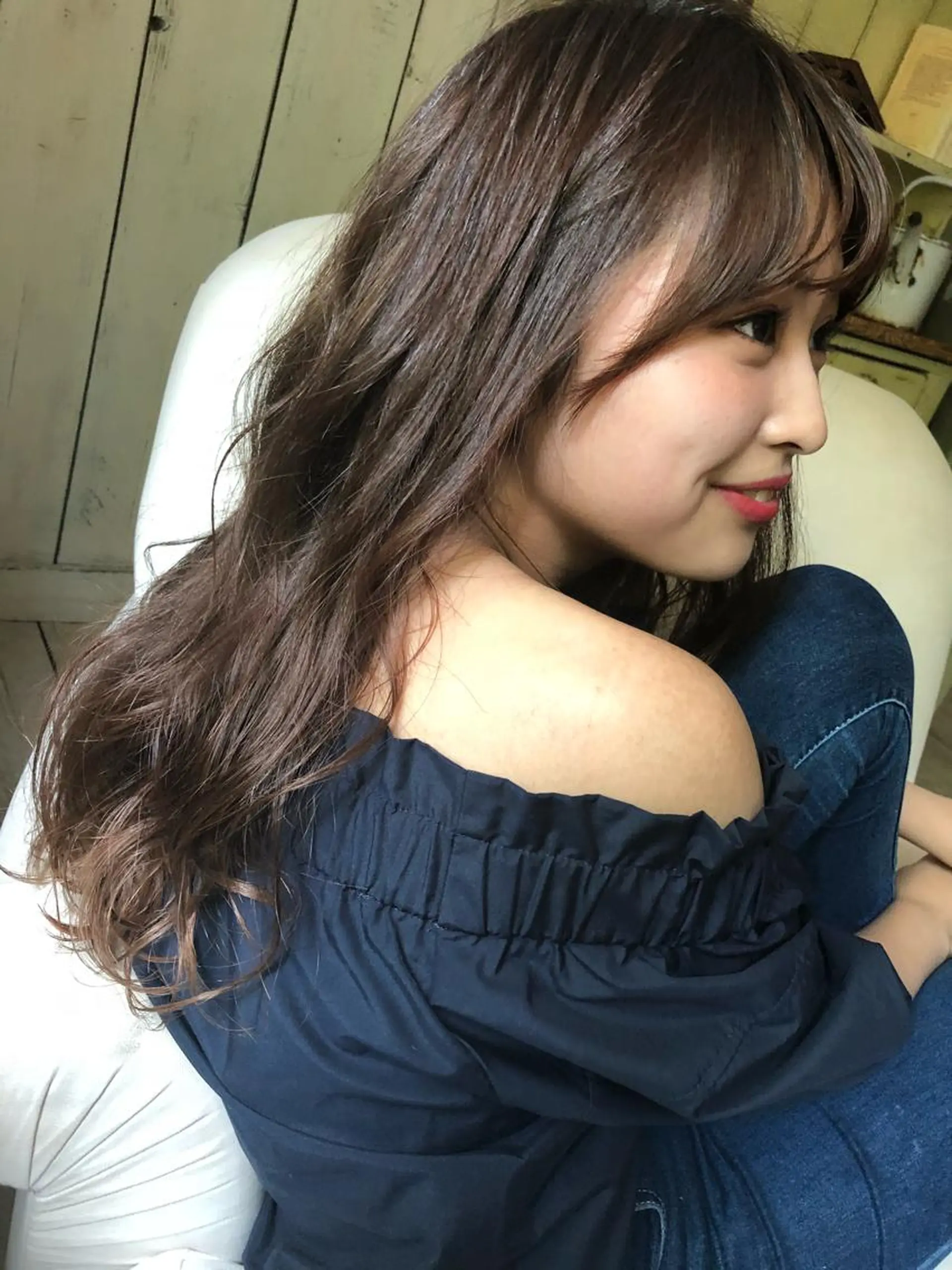 ロング カット ヘアカラー トリートメント 韓国ヘア♡おくれ毛♡ ボブ♡sayakaのヘアスタイル