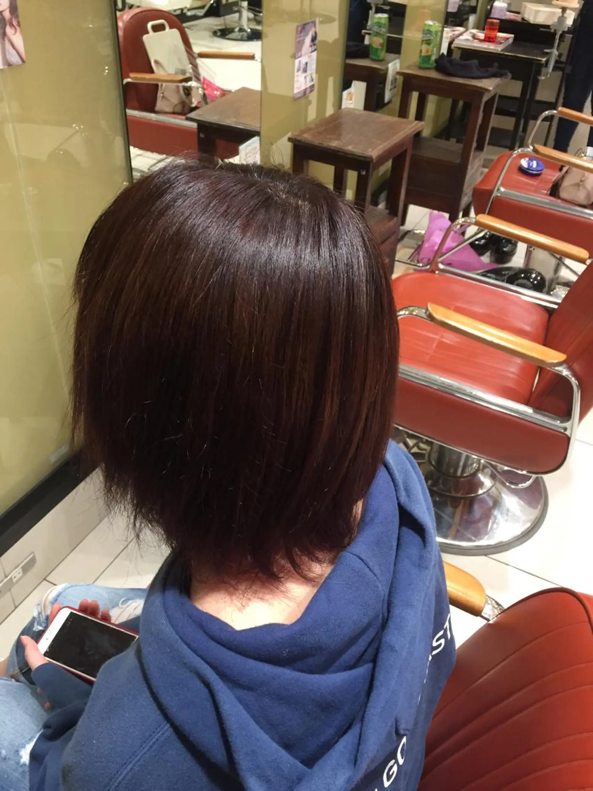 ミディアム カラー ブラウンカラー ピンクカラー ピンクブラウン 宮下 愛璃紗のヘアスタイル