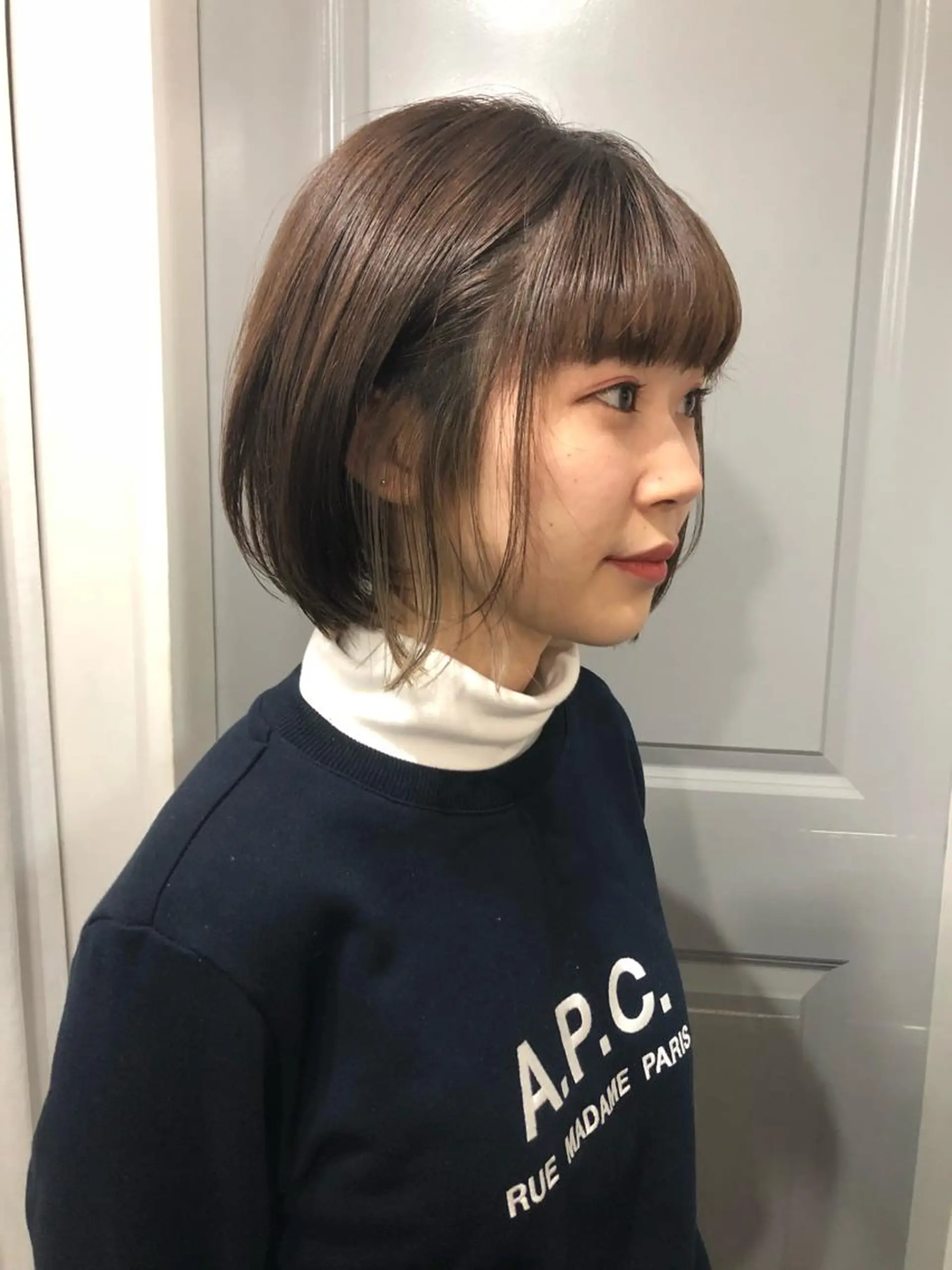 ミディアム カラー ハイライトカラー ボブ ハイライト Pia hair Design Yakuin所属・Pia ツボイ ケイタのヘアスタイル