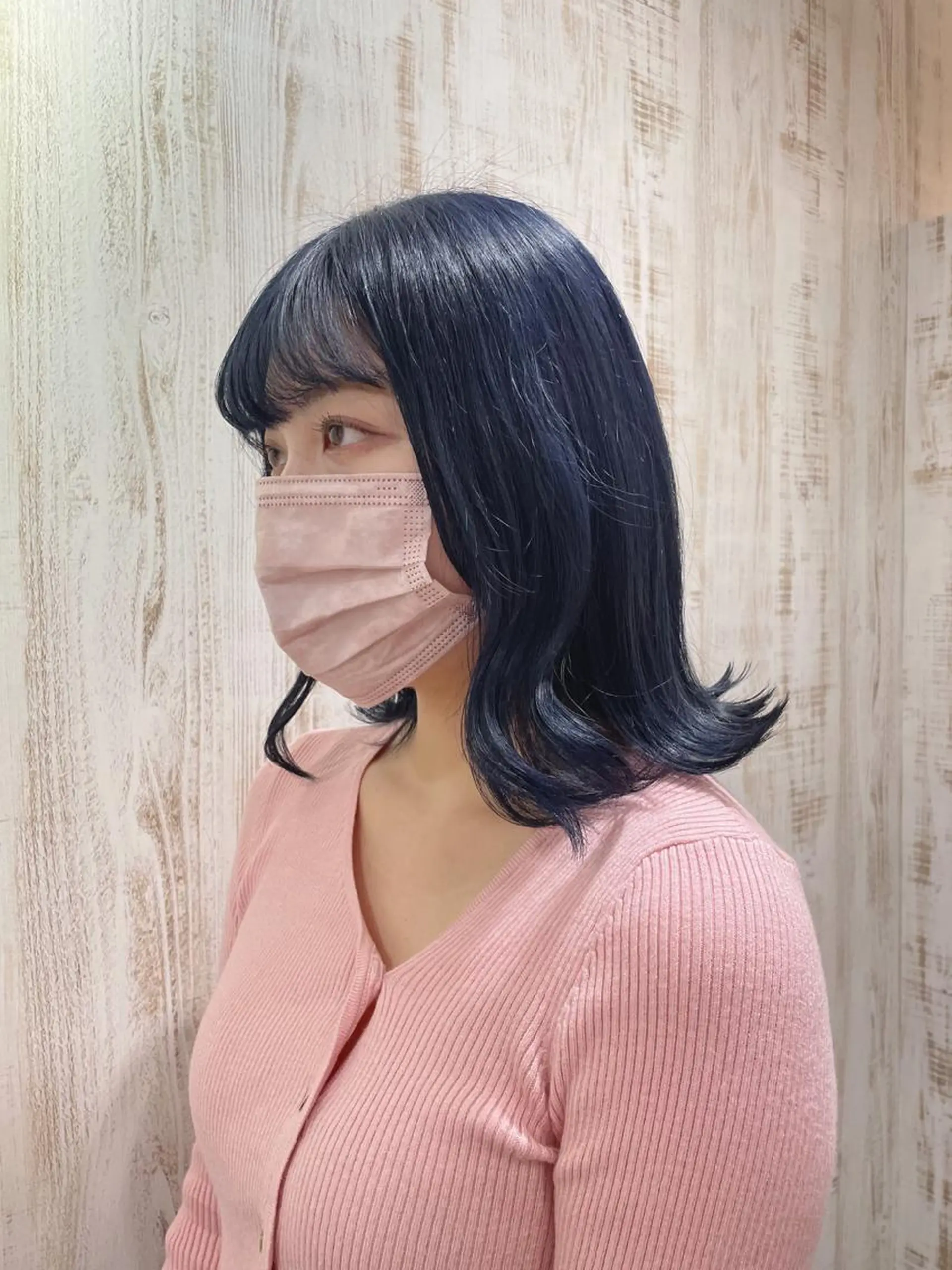 ミディアム カラー ブルーカラー ネイビーカラー nana 🌼のヘアスタイル