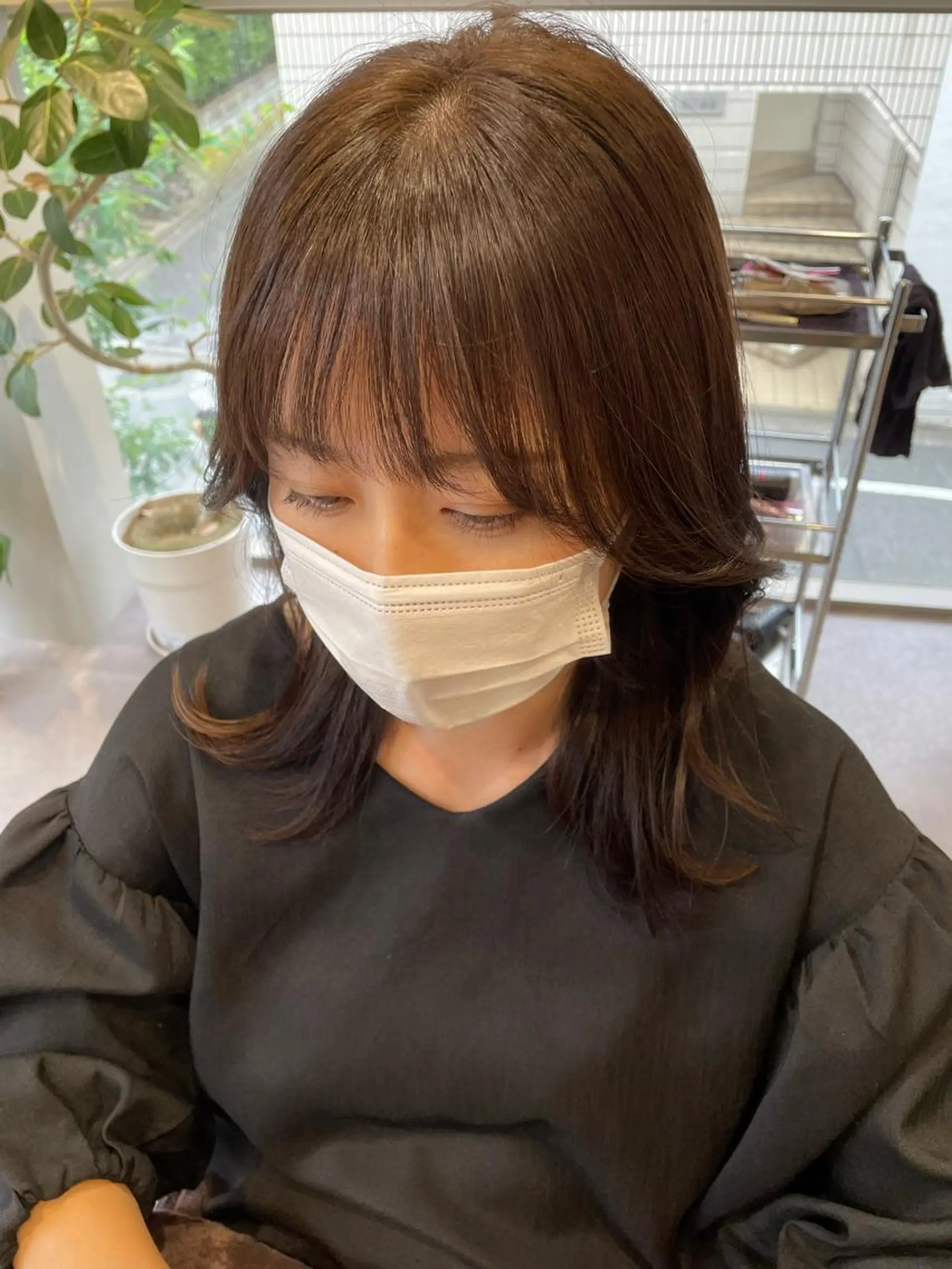 セミロング カラー アッシュ ブリーチ ケアブリーチ ショコラグレージュ ダークアッシュ 韓国風/オシャレ /縮毛矯正/滝口琴未のヘアスタイル