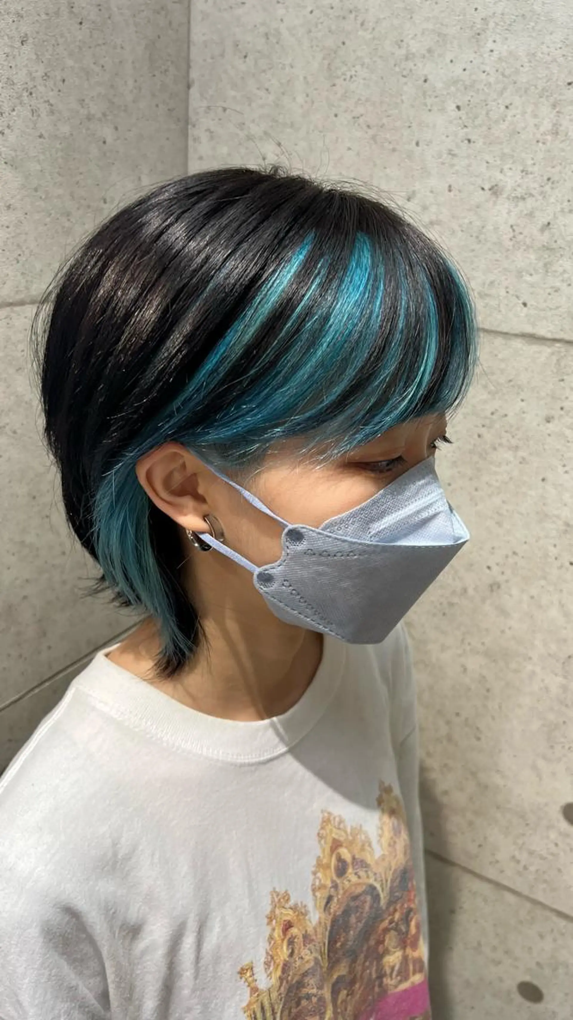 ショート カラー ブルーカラー 韓国パーマ 美容師 和田爽良のヘアスタイル