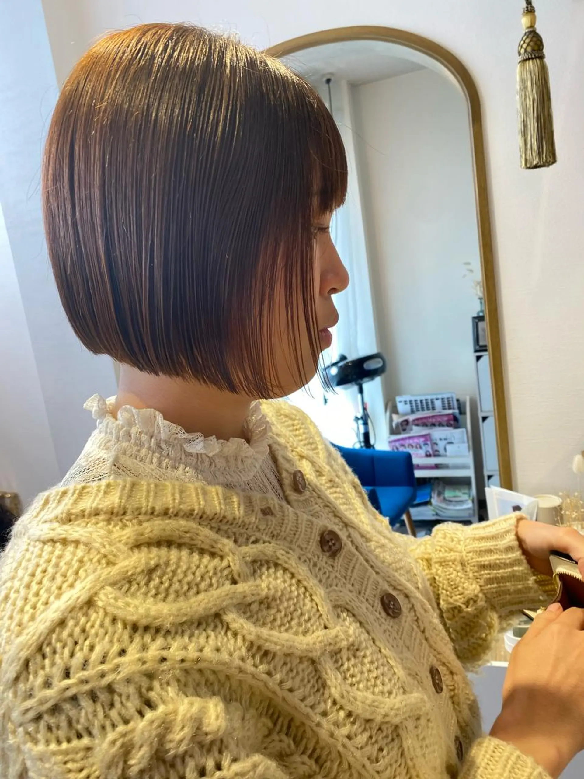 ショート カット トリートメント 顔周り/ブリーチなし /縮毛矯正🫧伊勢のヘアスタイル