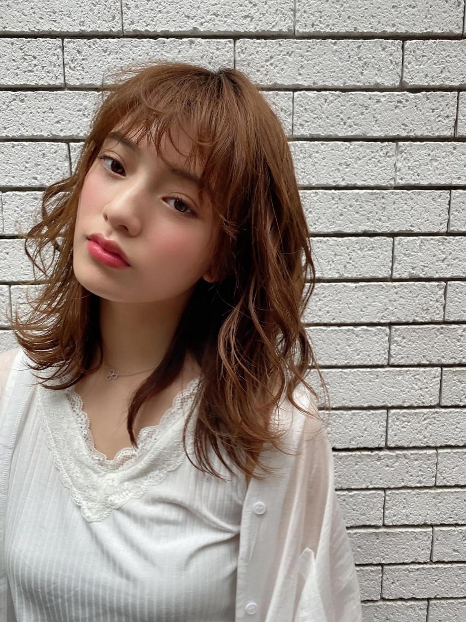 ミディアム カラー カット ヘアカラー トリートメント レイヤー/韓国/ボブ 縮毛矯正/畠中ケントのヘアスタイル