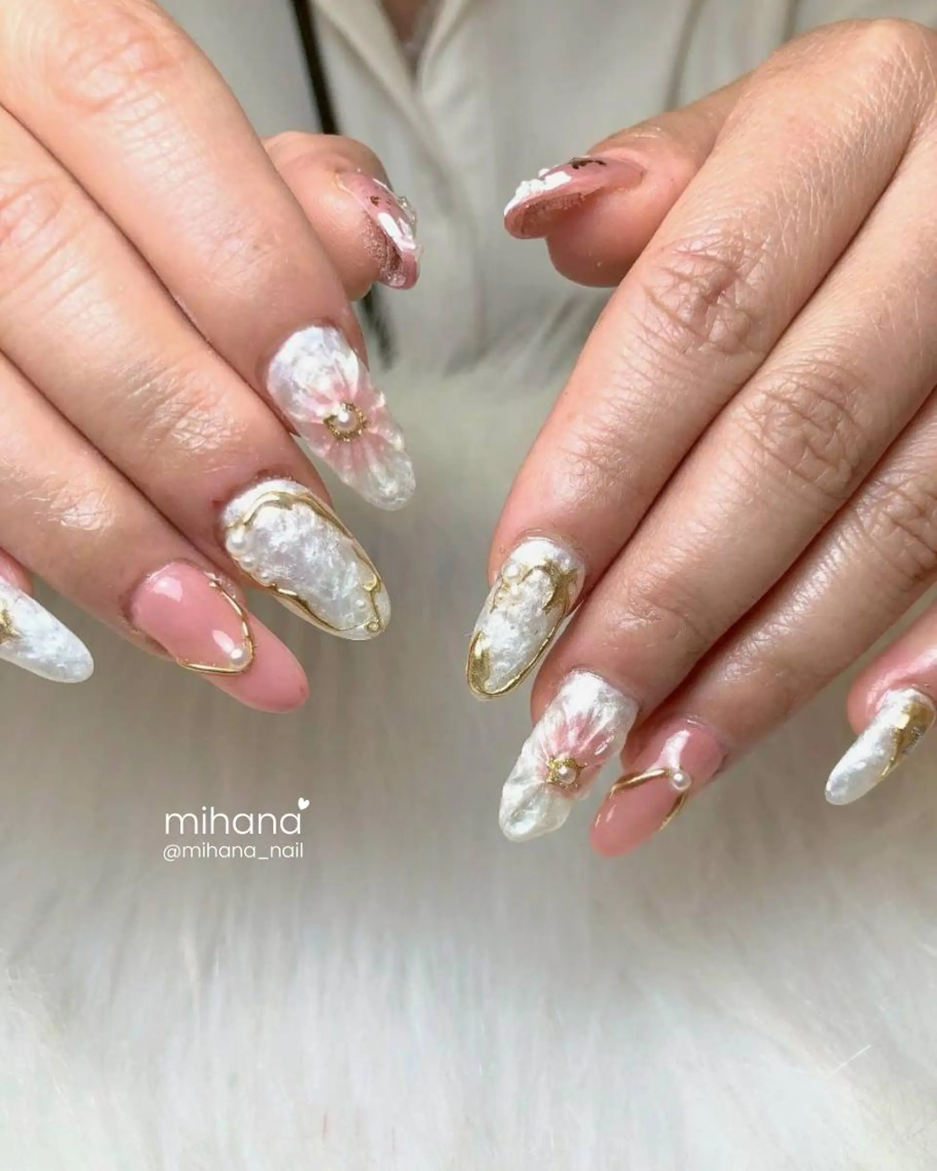 ネイル ジェルネイル 韓国ネイル パラジェル ワンホンネイル MIHANA西川口 ／Jrネイリストのネイルデザイン