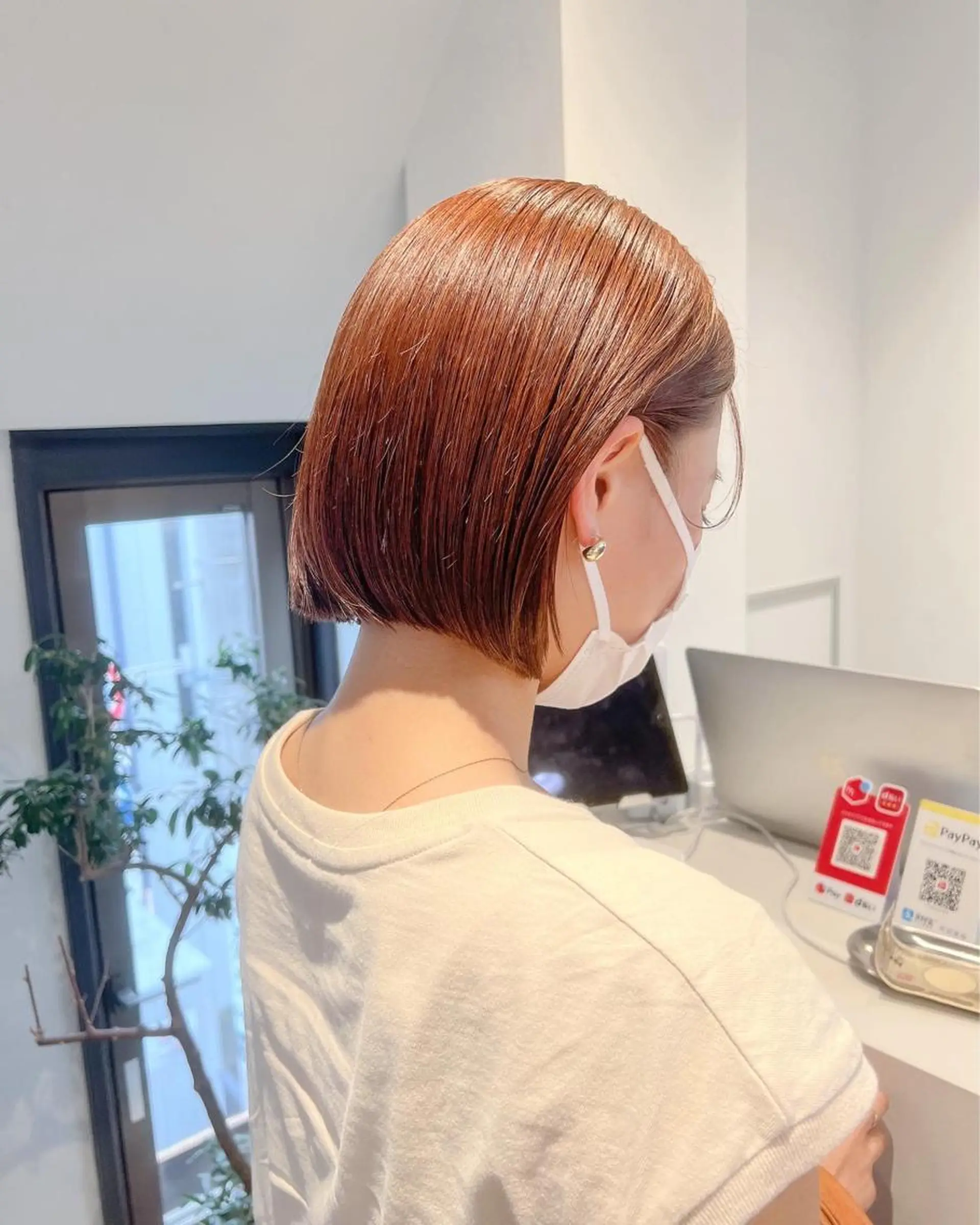 ショート カラー パーマ 切りっぱなしボブ ブラウンカラー オレンジ オレンジブラウン ボブ スパイキーショート/ メンズヘア/hugeのヘアスタイル