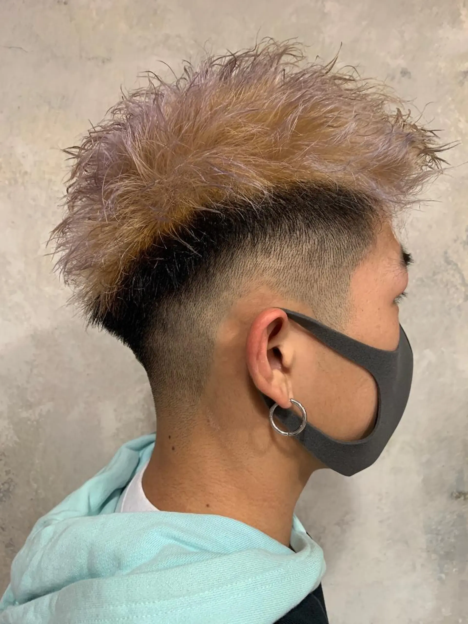 ショート メンズ フェードカット カット パーマ 岸本 桂輝のヘアスタイル