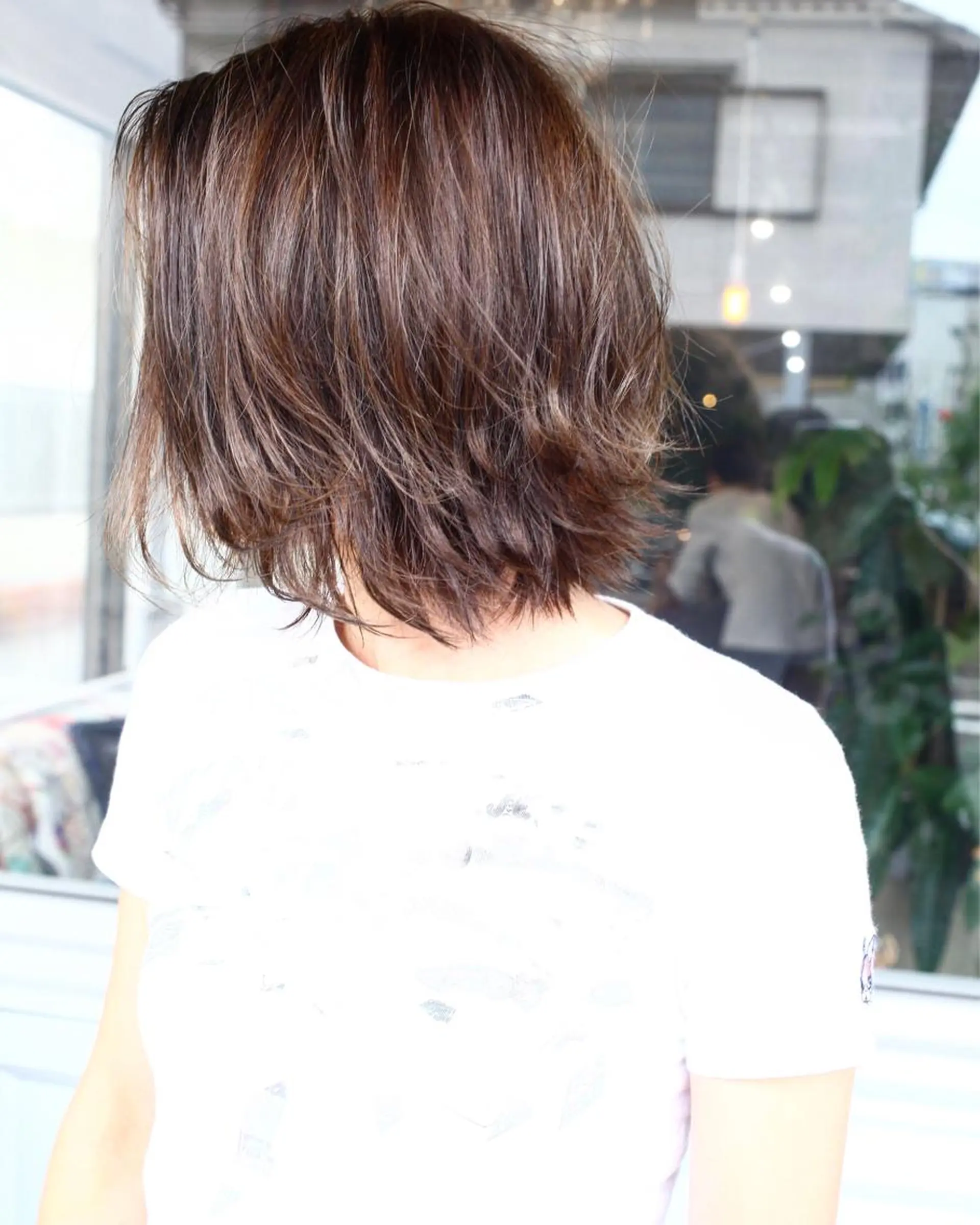 ショート カラー ヘアアレンジ 切りっぱなしボブ アッシュ グラデーションカラー ハイライトカラー ボブ Mariana/ 鶴原-ハイライトのヘアスタイル