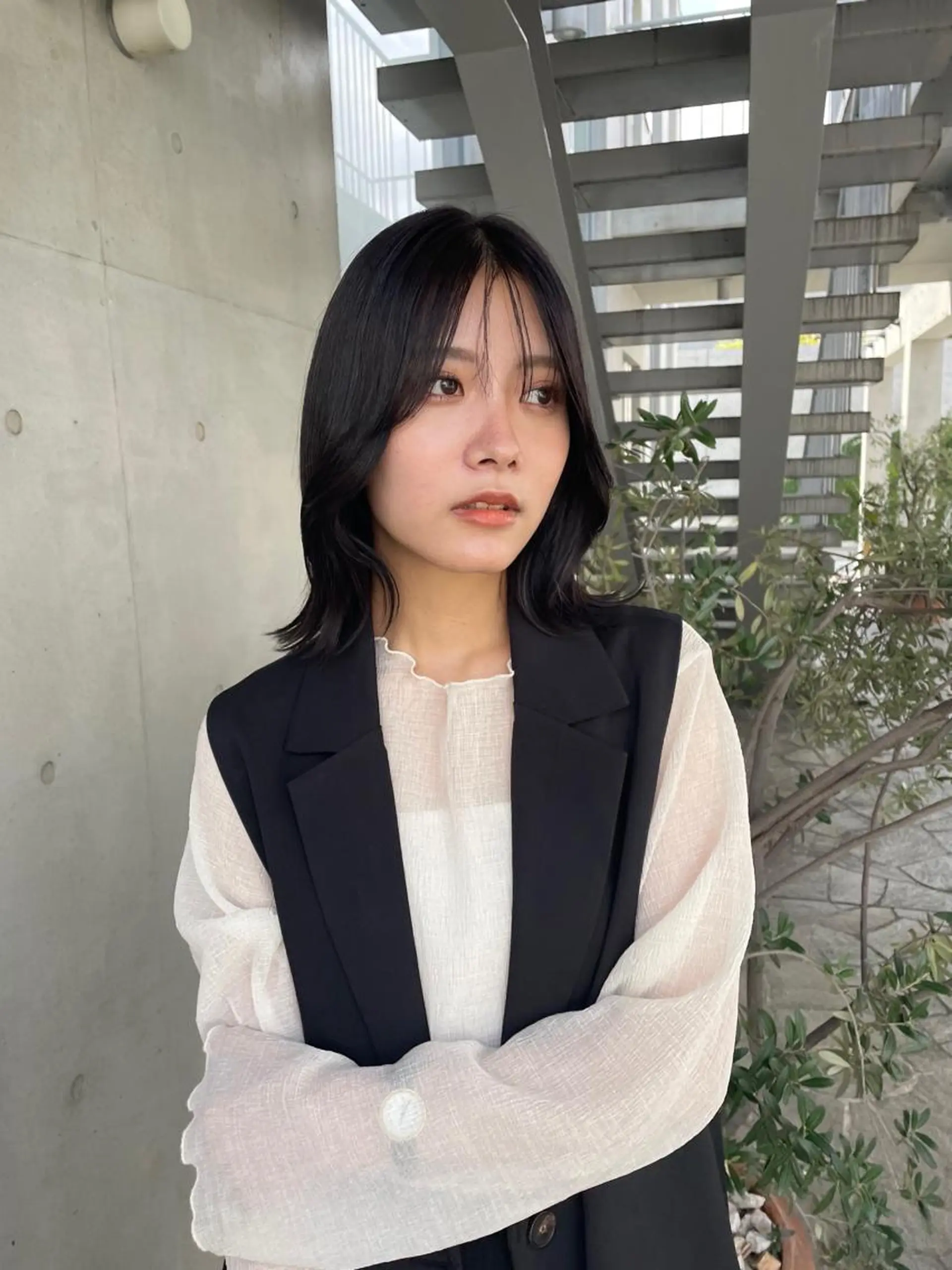 ミディアム カラー レイヤーカット カット ヘアカラー トリートメント レイヤーカット🎀 kanaのヘアスタイル