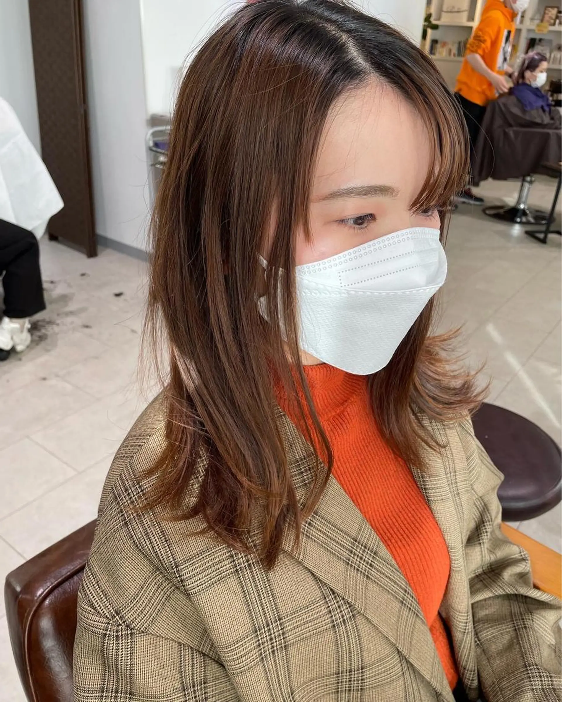 ミディアム カラー グレージュ オリーブグレージュ オリーブグレー カット ヘアカラー トリートメント ヘッドスパ 過去一の柔髪ヘア 🌿einshairのヘアスタイル