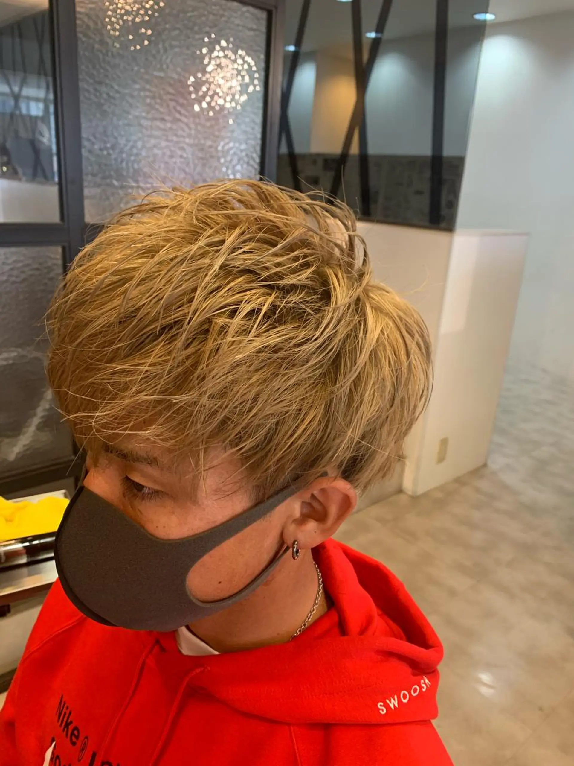 ショート メンズ カット ヘアカラー ヘアセット メンズパーマ/難波/ 心斎橋　室園亮佑のヘアスタイル