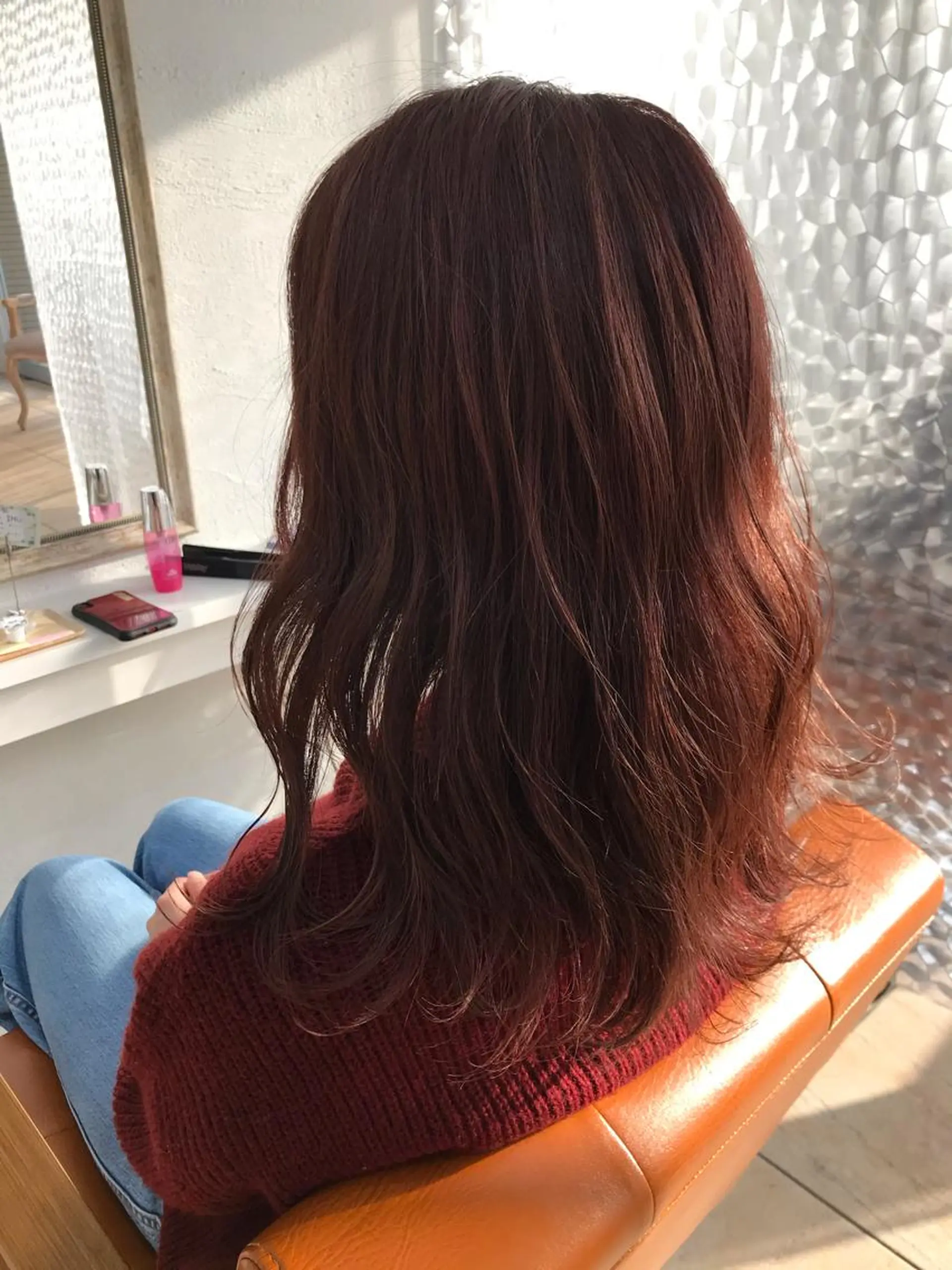 ロング カラー ニュアンスパーマ／ レイヤー／茶屋町のヘアスタイル