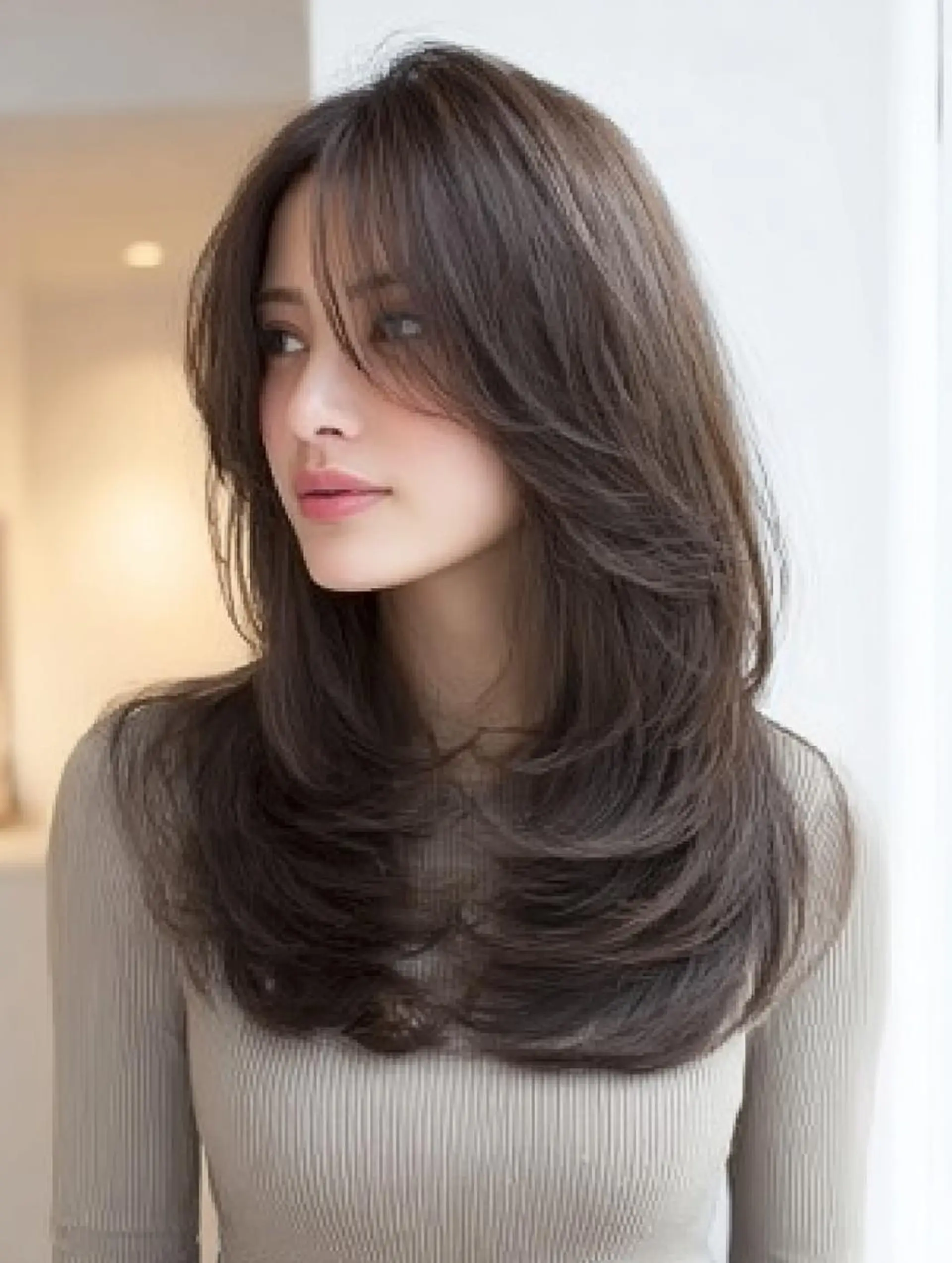 セミロング ハッシュカット 髪質改善 レイヤーカット 縮毛矯正 トリートメント カット ヘアカラー トリートメント 生艶髪＆レイヤー🔔 渋谷お薦めNo.1✨のヘアスタイル