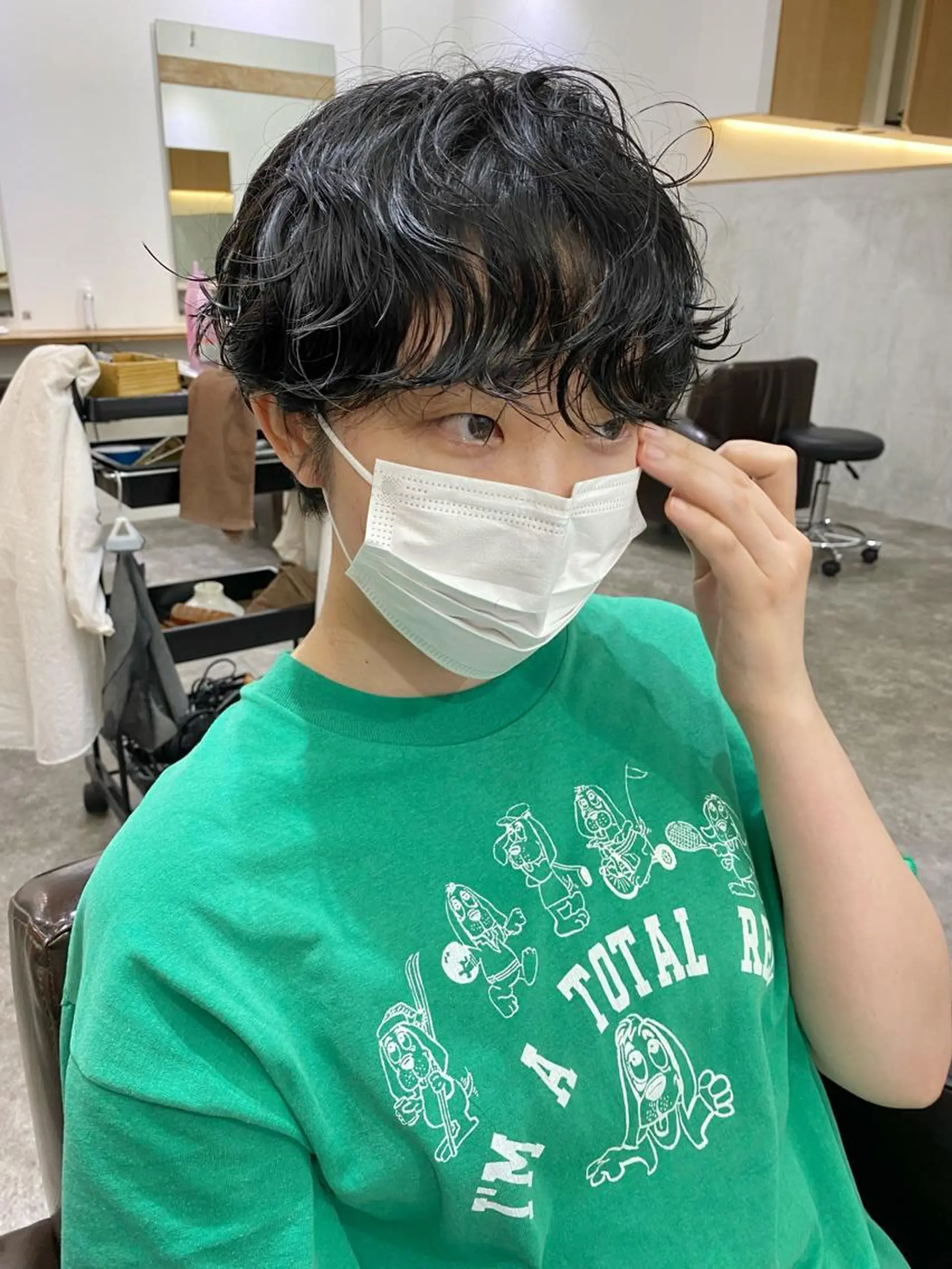 ショート パーマ メンズ メンズパーマ ショートヘア 森貴裕/ベージュ/ パーマ/オリーブのヘアスタイル