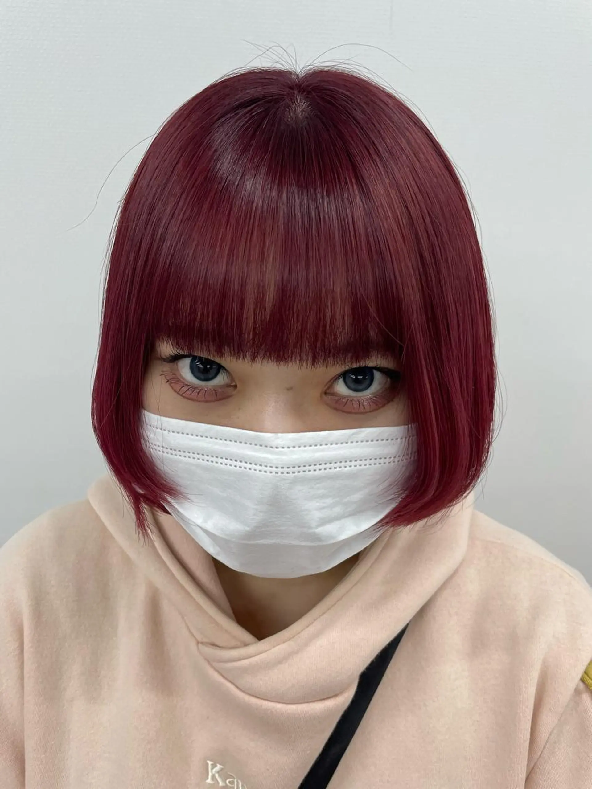 カラー ブリーチ レッドカラー オノ アカネのヘアスタイル