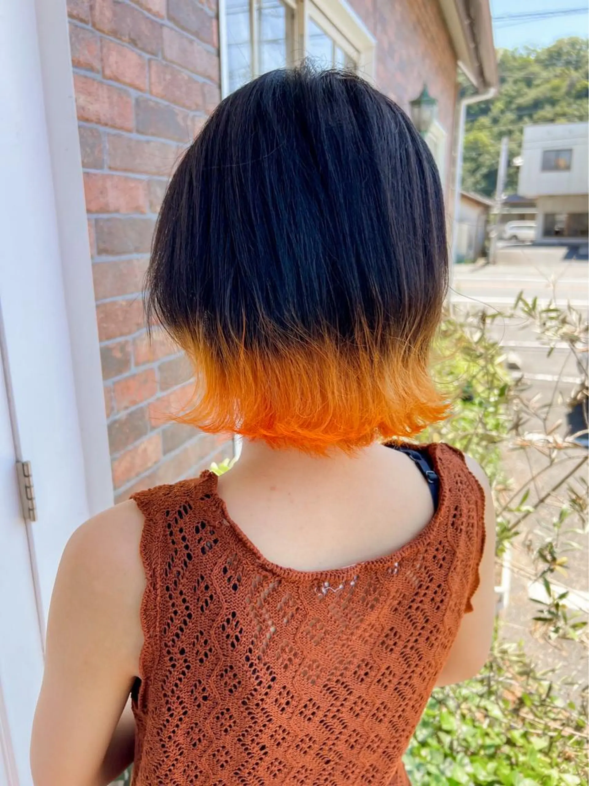 ミディアム カラー オレンジ YURAGI🤍 SAEのヘアスタイル