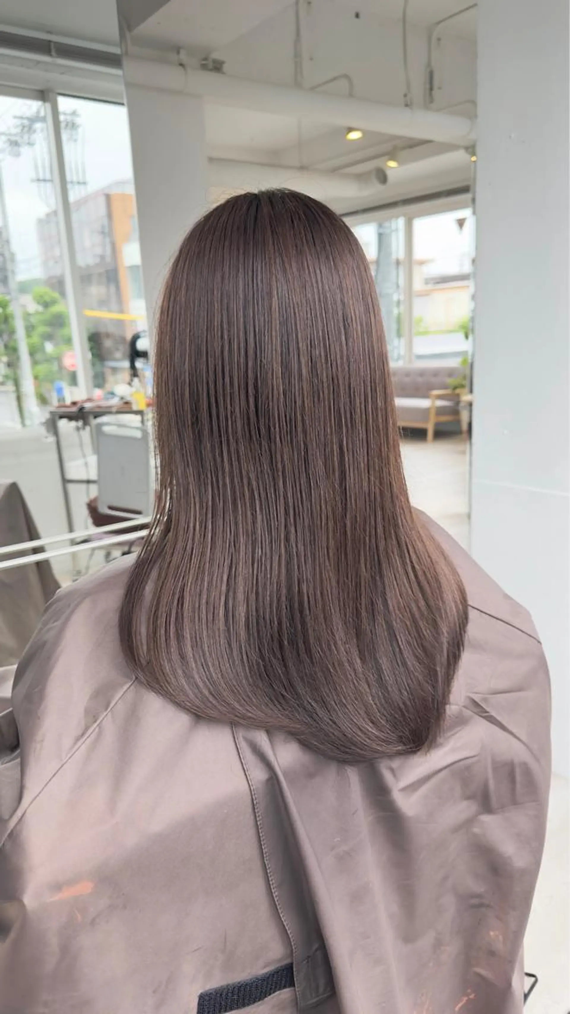 ロング カラー アッシュ ヘアカラー トリートメント テラモト カズヨシのヘアスタイル