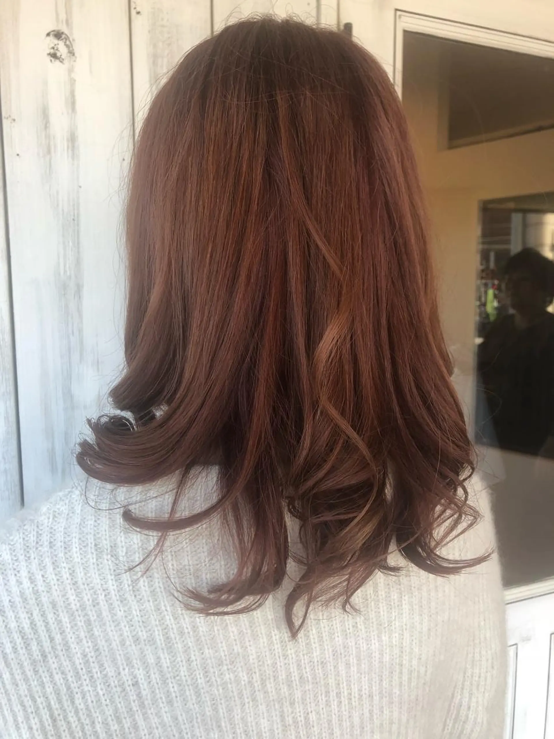 セミロング カラー MOLLA 浅香山店所属・谷口ゆめ/縮毛矯正/ 大人女子/眉ワックスのヘアスタイル