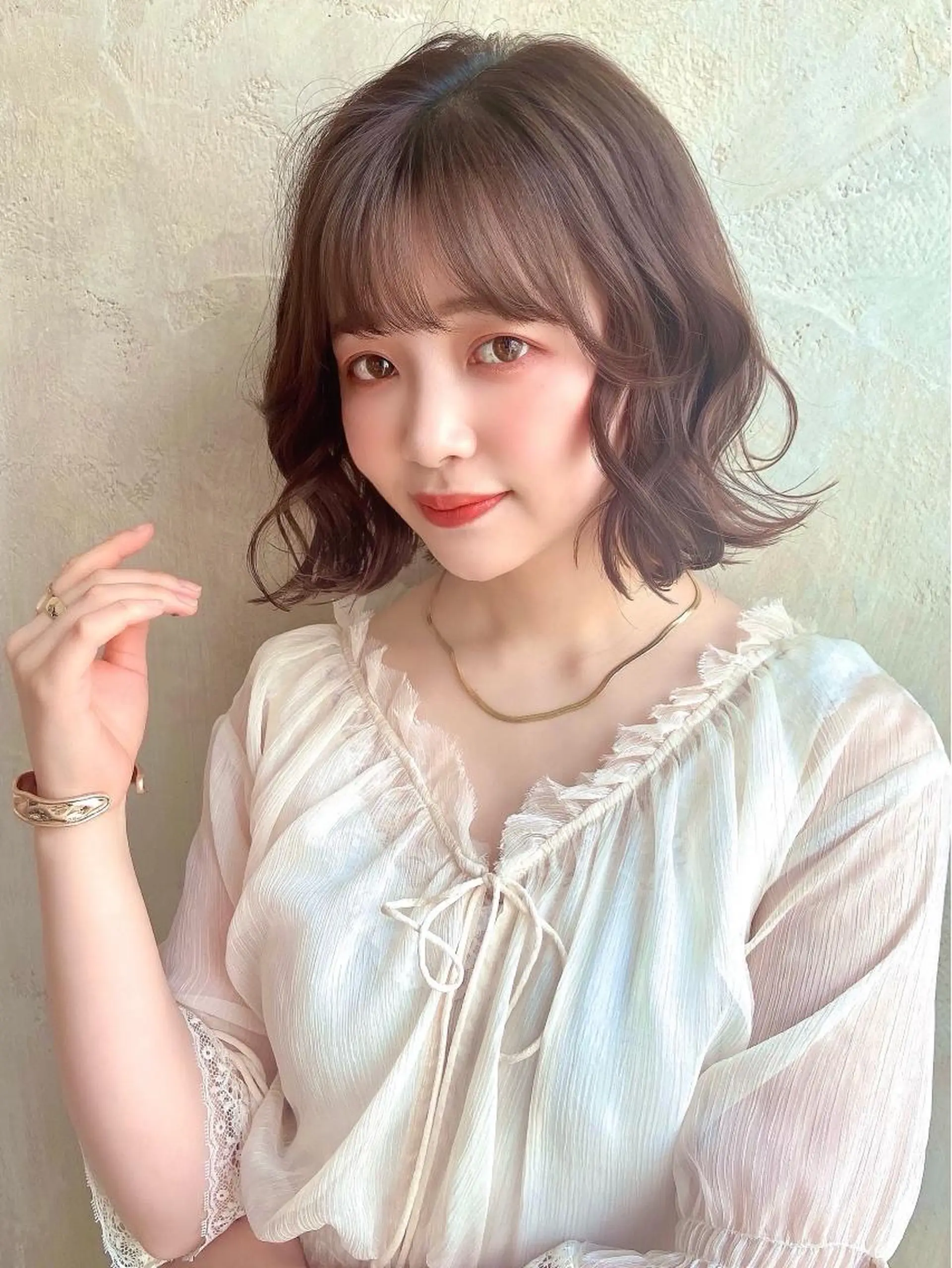 ミディアム カラー パーマ ヘアアレンジ ボブ 似合わせカット 🌈小顔似合わせ SHIHO🌈のヘアスタイル