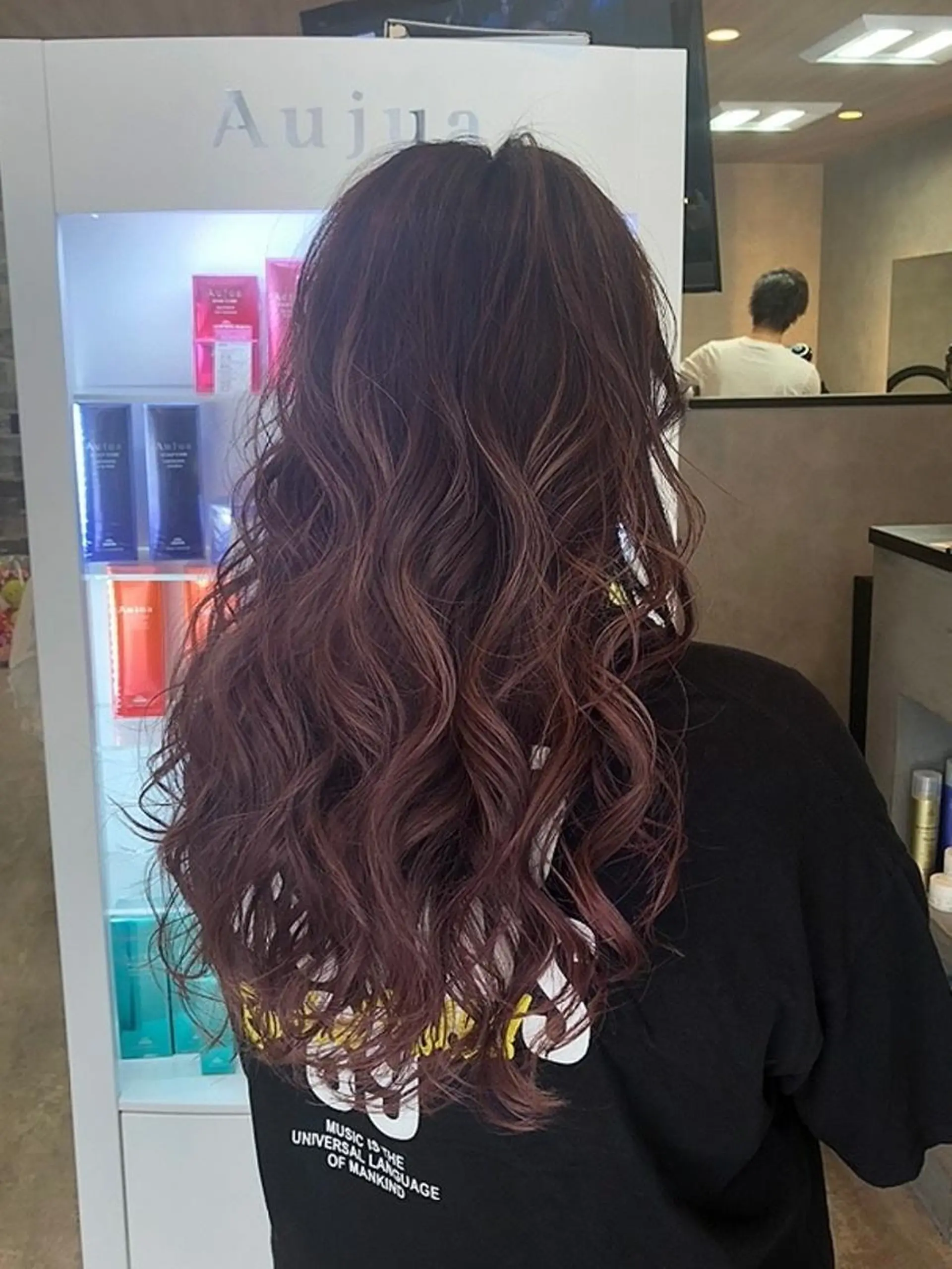 ロング カラー アッシュ バレイヤージュ ベージュカラー ブリーチ グラデーションカラー ヘアカラー トリートメント RIENS♡xrea 山本優舞のヘアスタイル