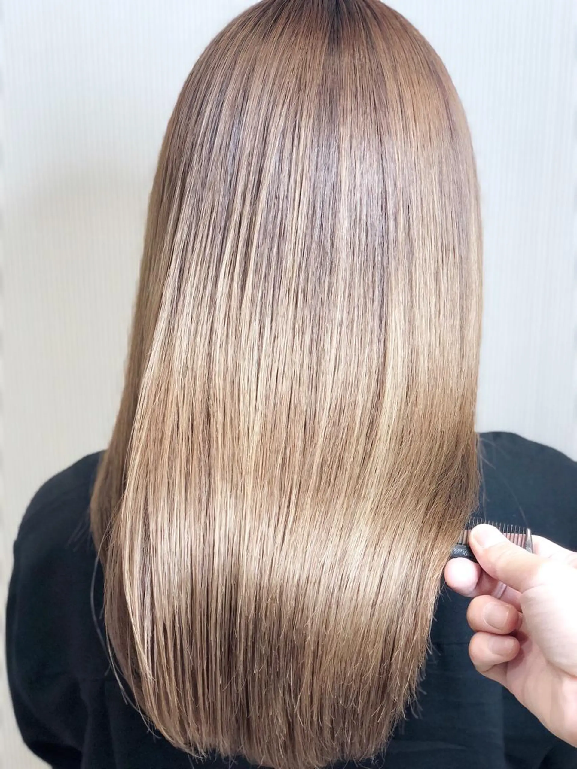 ミディアム パーマ 縮毛矯正 カット 縮毛矯正 トリートメント 縮毛矯正/髪質改善 /ブリーチ/東陽町✨のヘアスタイル