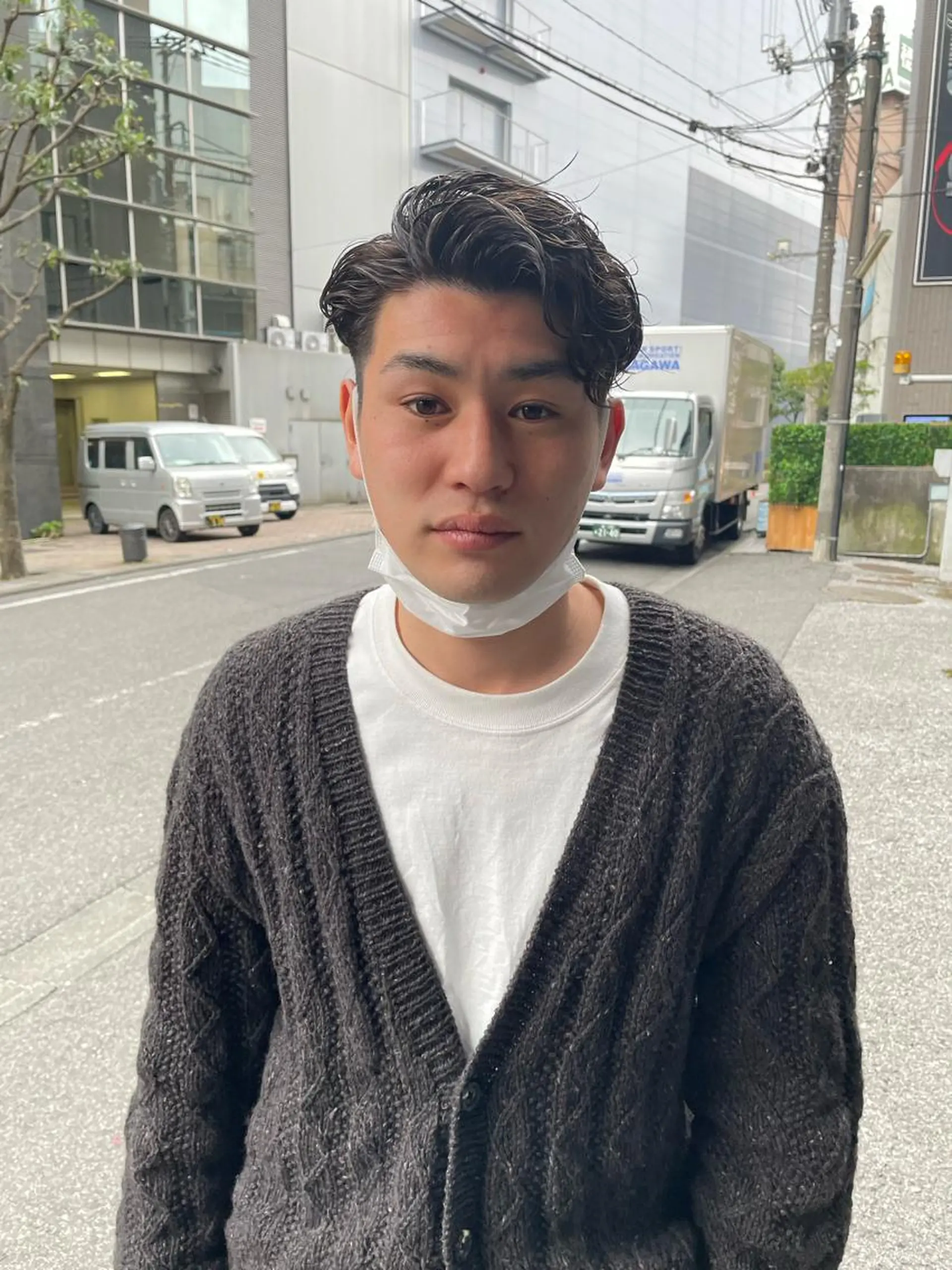 パーマ メンズ センターパート フェードカット マッシュ メンズパーマ プードルパーマ スパイキーパーマ 柏NO1 藤本葉のヘアスタイル