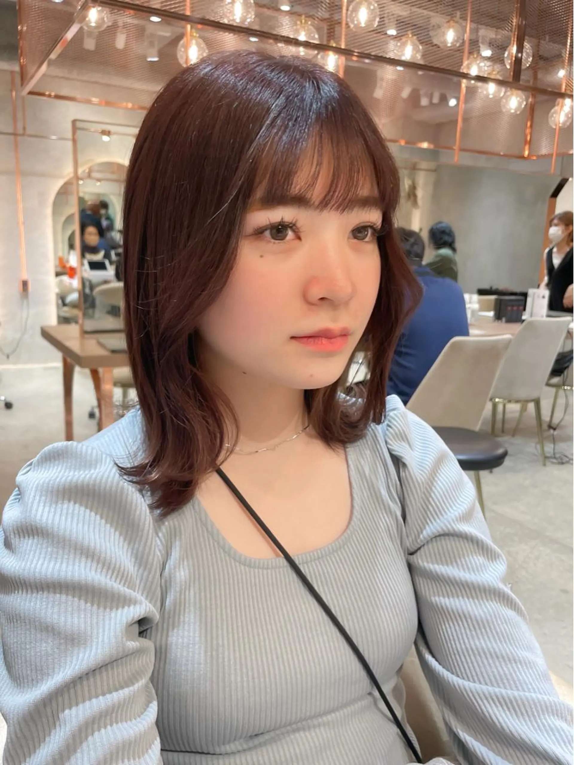 セミロング カラー カット ヘアカラー 縮毛矯正 トリートメント レイヤー/韓国ヘア 縮毛矯正🫧鈴木颯のヘアスタイル