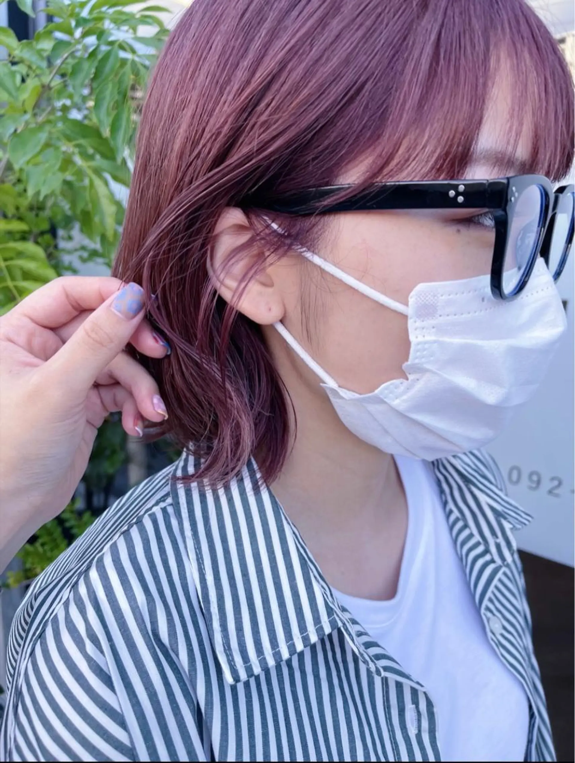 ショート カラー ブリーチ ブラウンカラー ピンクカラー ピンクブラウン ダブルカラー /まつ毛パーマ🎀のヘアスタイル