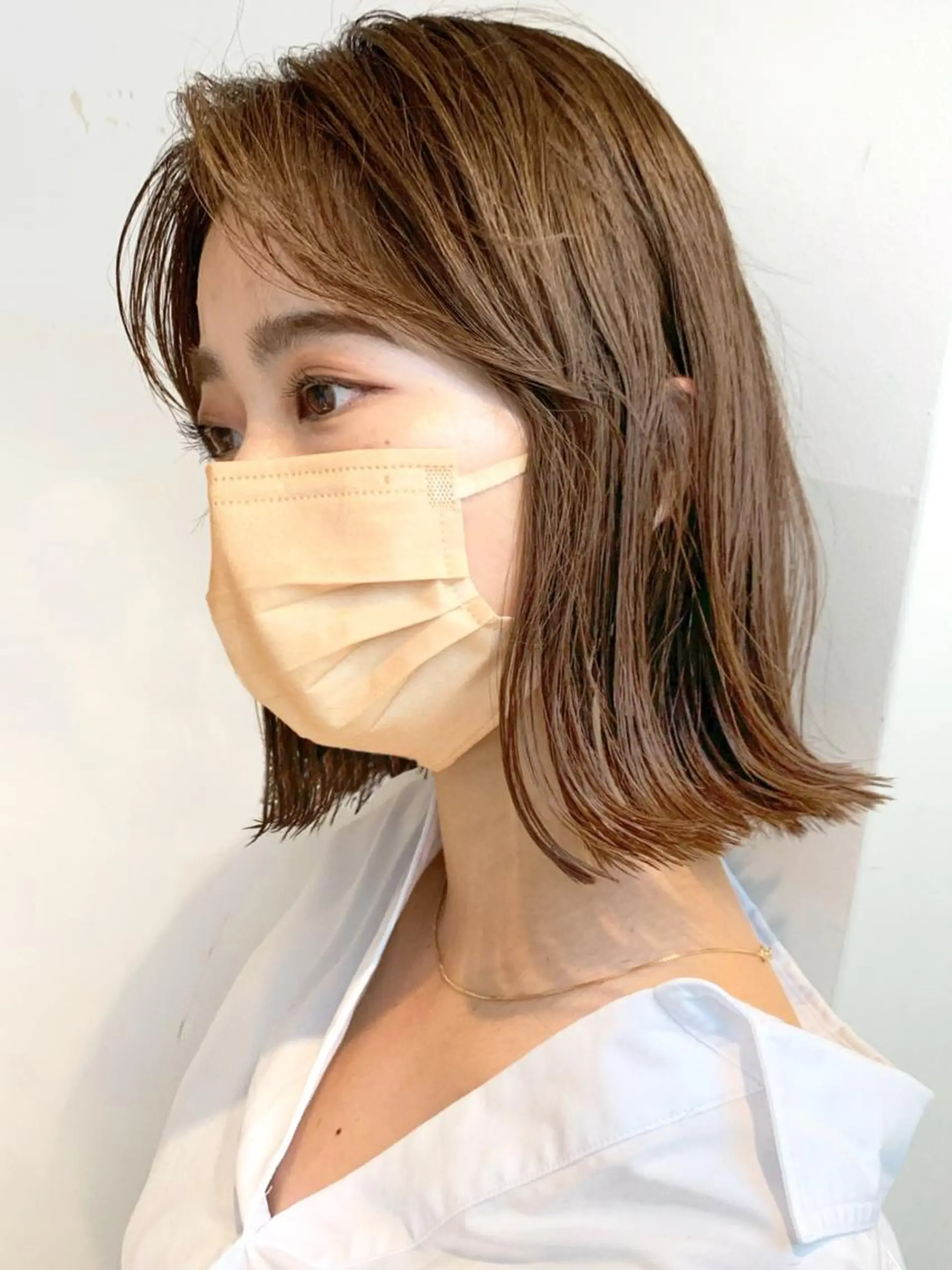 ミディアム カラー ベージュカラー 透明感カラー グレージュ ボブ カット ヘアカラー トリートメント レイヤー専門家 ダブルカラー修のヘアスタイル