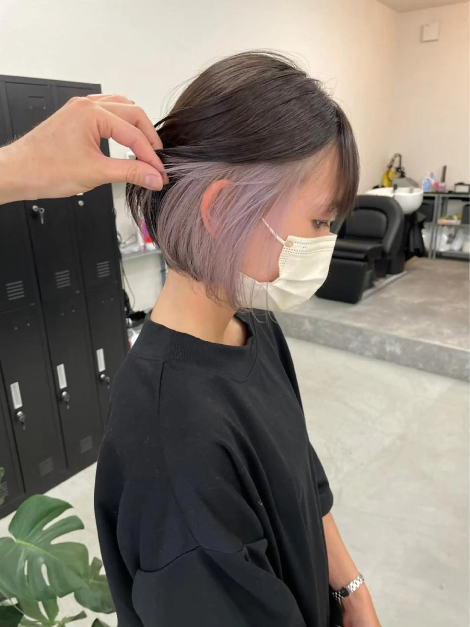 ショート カラー ネイル マツエク・マツパ アイブロウ ショートボブ バレイヤージュ ブリーチ ケアブリーチ 透明感カラー hair terra ce M奈良店のヘアスタイル