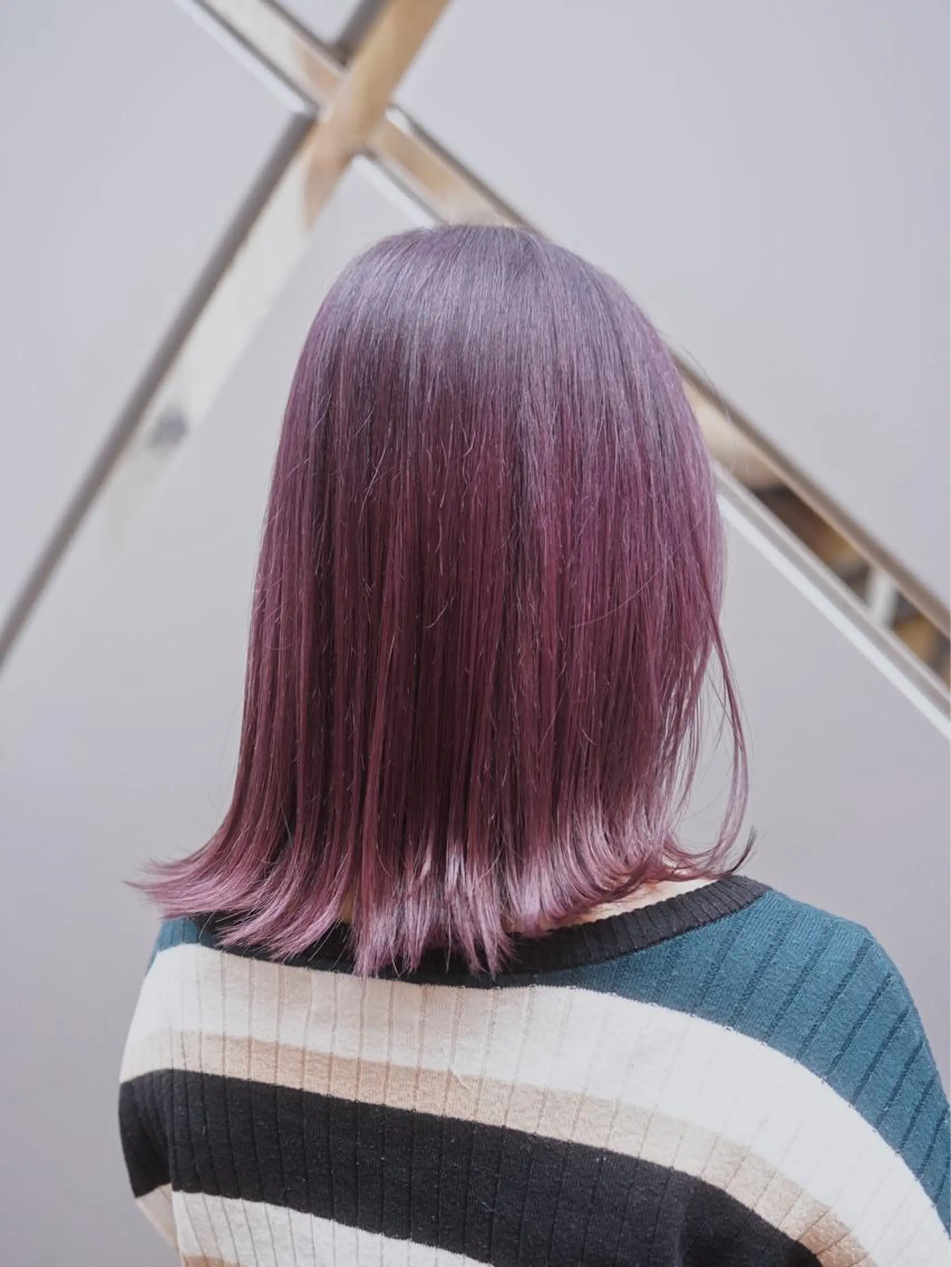 ミディアム カラー グラデーションカラー ラベンダーカラー ピンクカラー ピンクラベンダー ボブ レイヤー/グレージュ メンズパーマのヘアスタイル